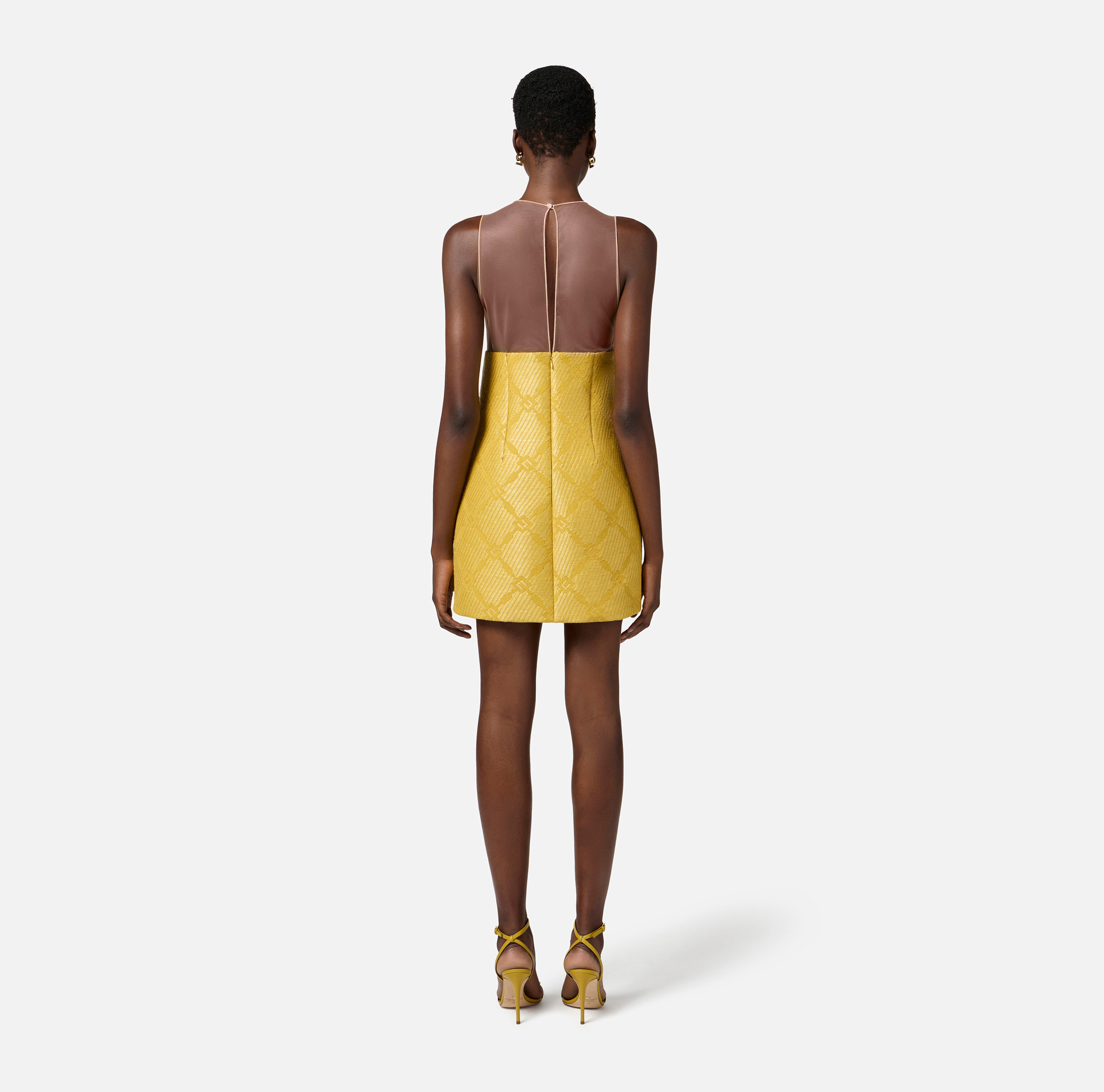 Abito in rafia con losanghe e tulle - Elisabetta Franchi