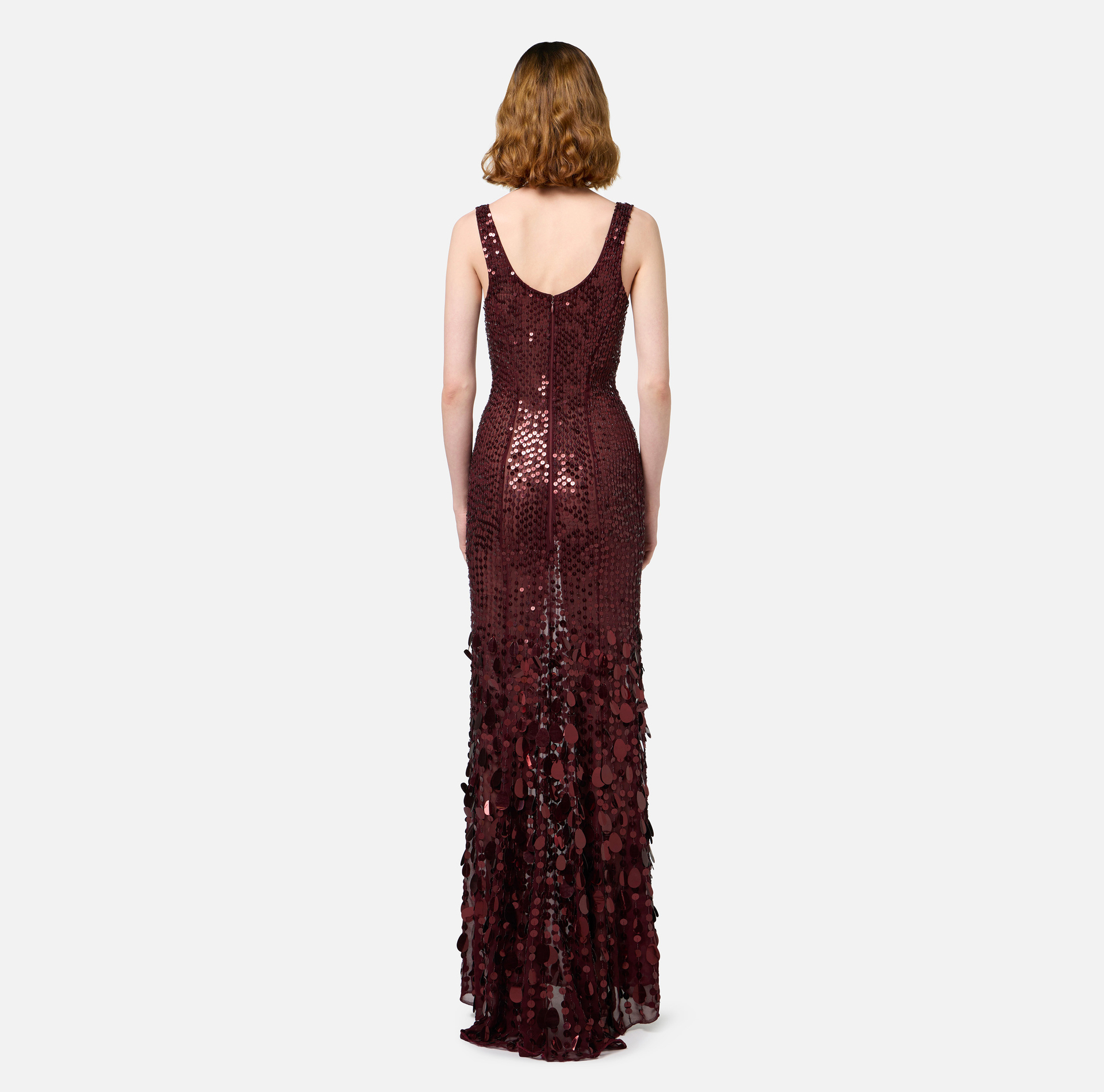 Abito red carpet in georgette ricamata con paillettes - Elisabetta Franchi