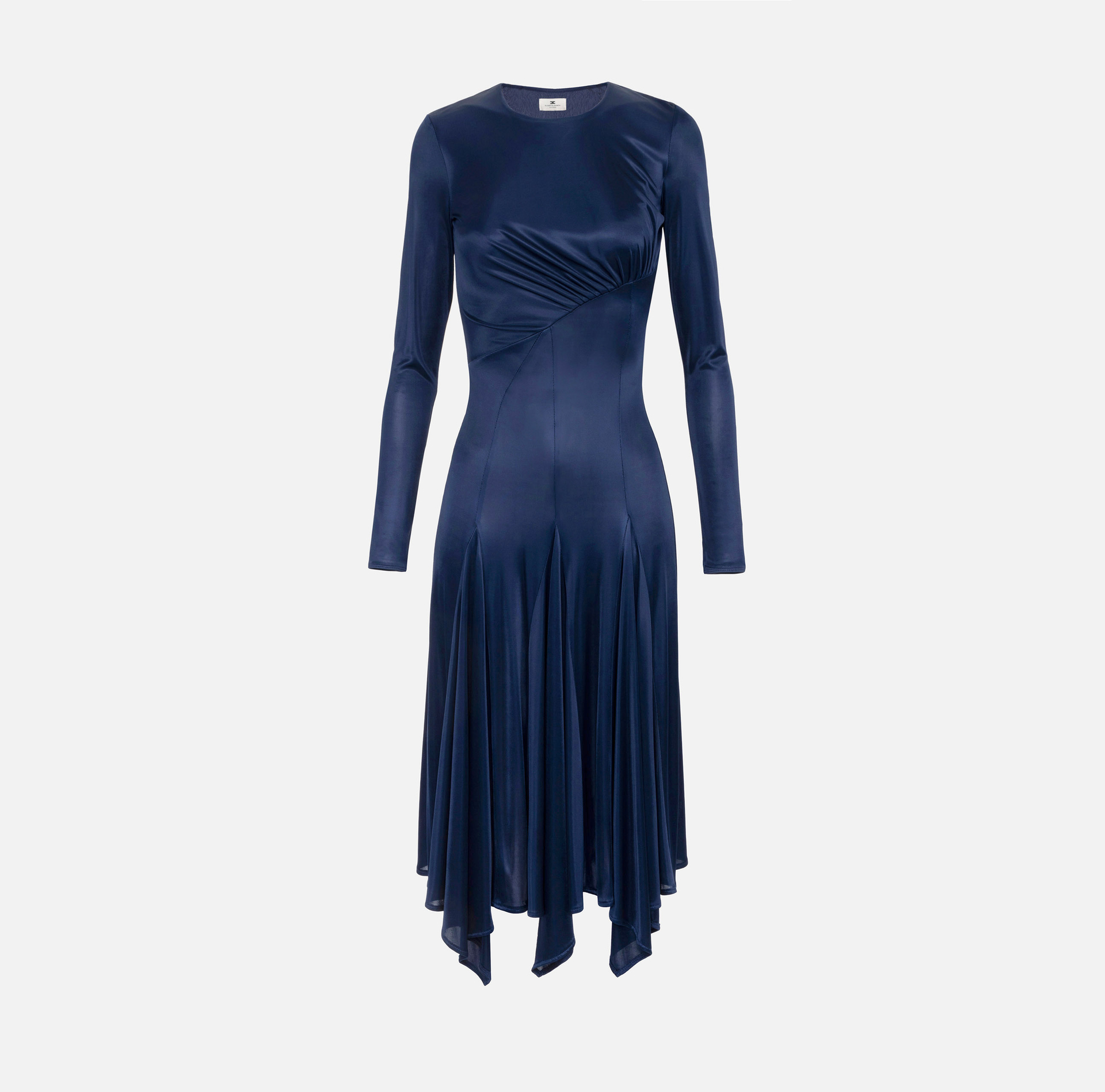 Asymmetric dress in shiny jersey - ABBIGLIAMENTO - Elisabetta Franchi