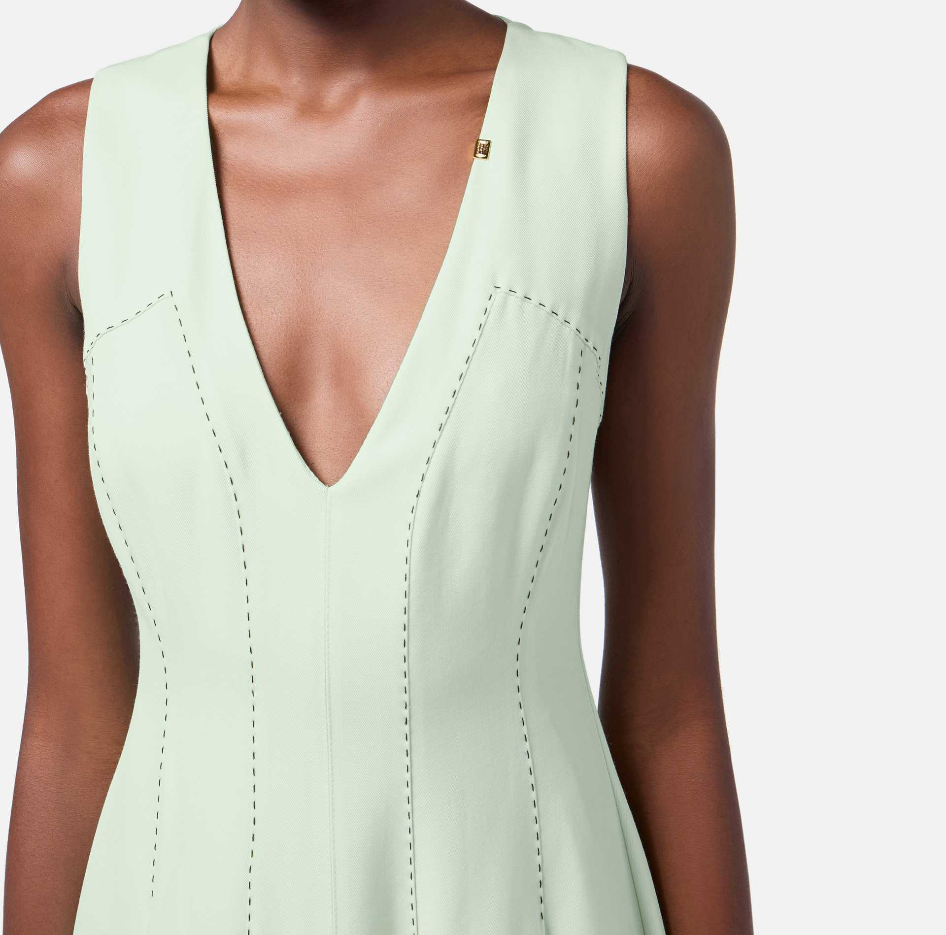 Cool wool dress with contrasting topstitching - Elisabetta Franchi