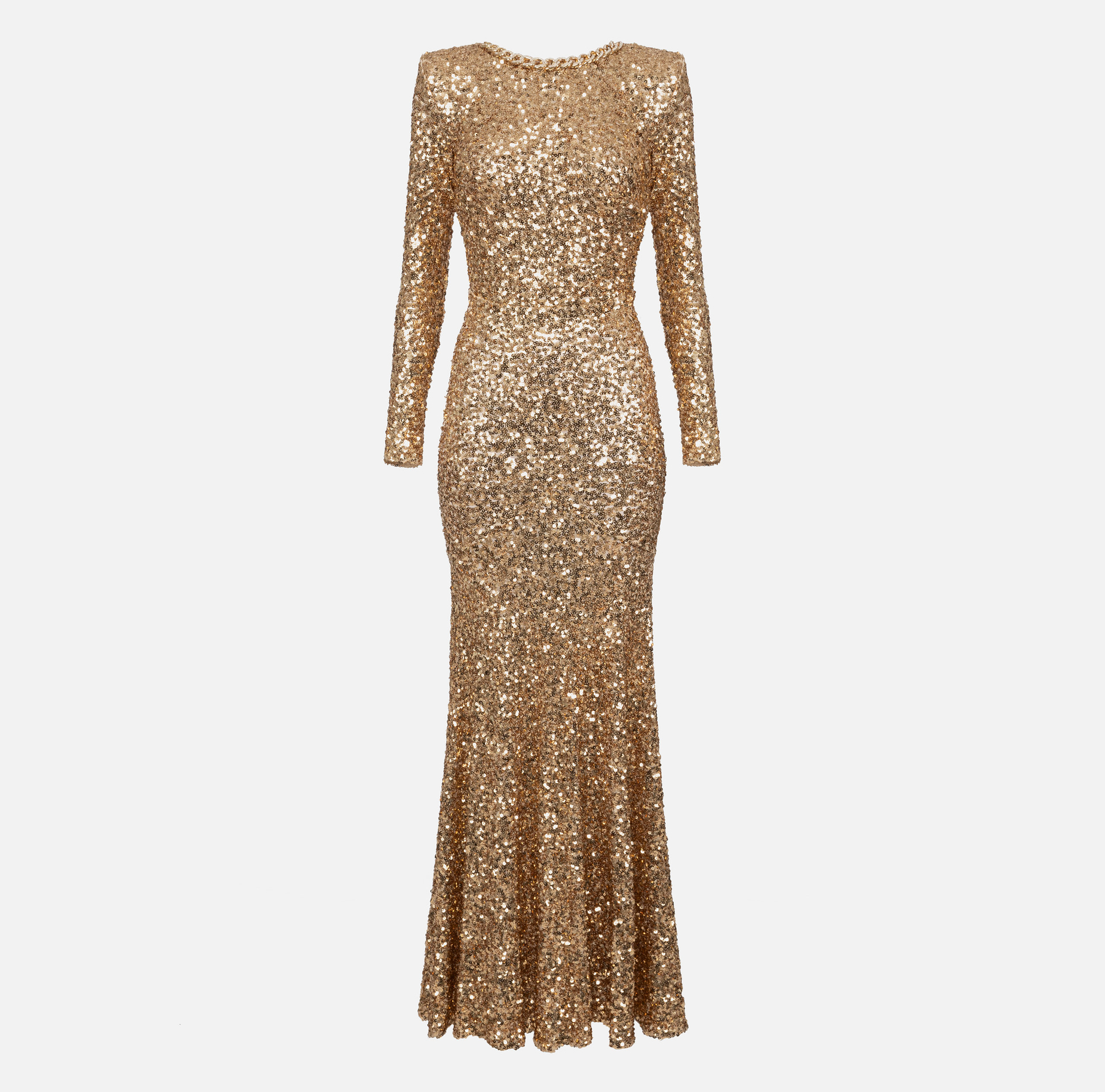 Robe Red Carpet en sequins avec chaîne et strass - ABBIGLIAMENTO - Elisabetta Franchi