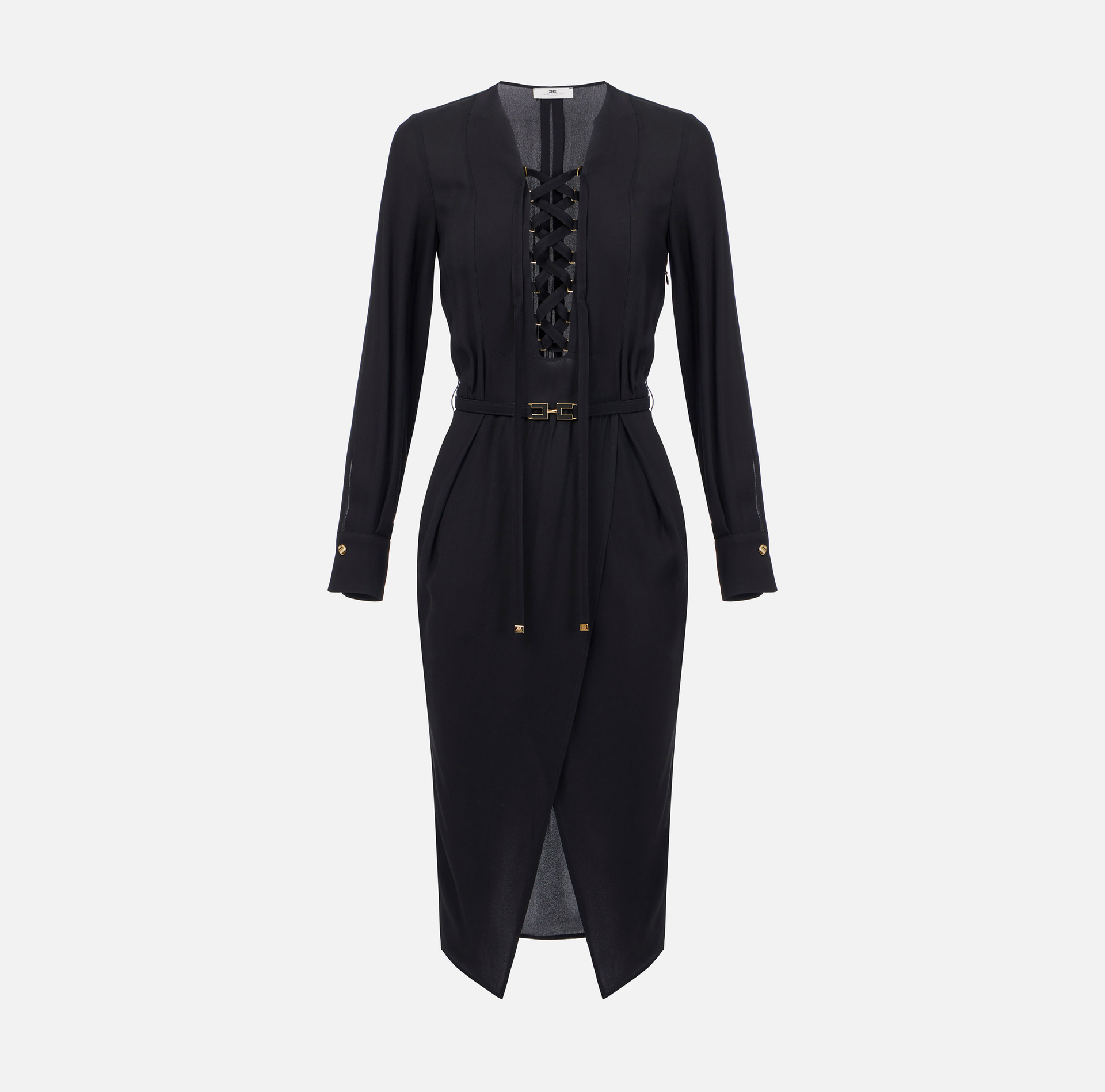 Georgette fabric dress with laces - Elisabetta Franchi