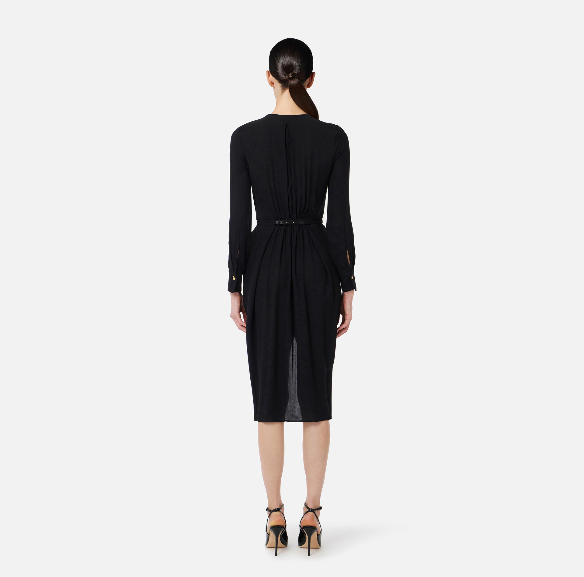 Georgette fabric dress with laces - Elisabetta Franchi