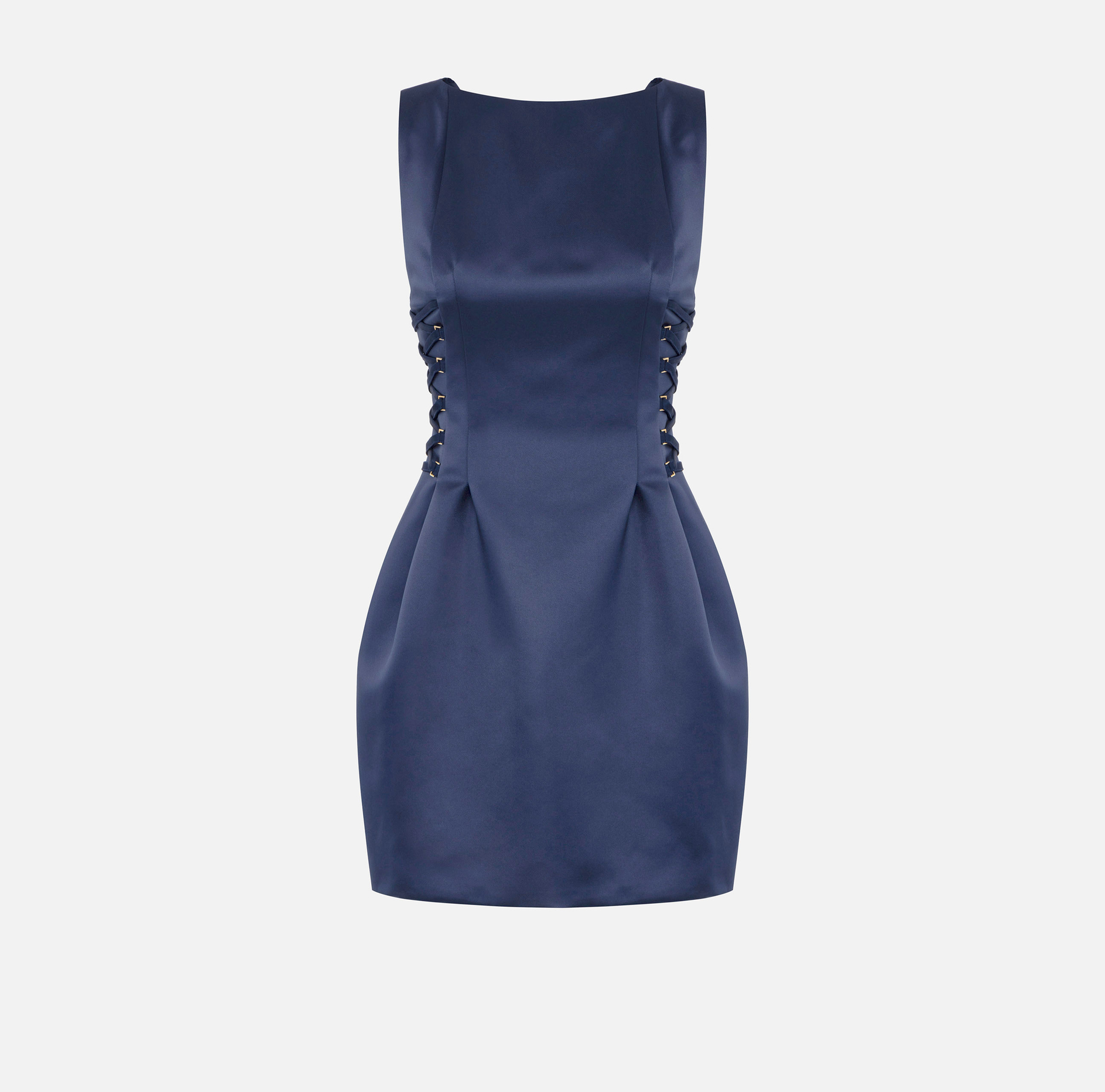 Abito smanicato in duchesse con scollo a barca - ABBIGLIAMENTO - Elisabetta Franchi