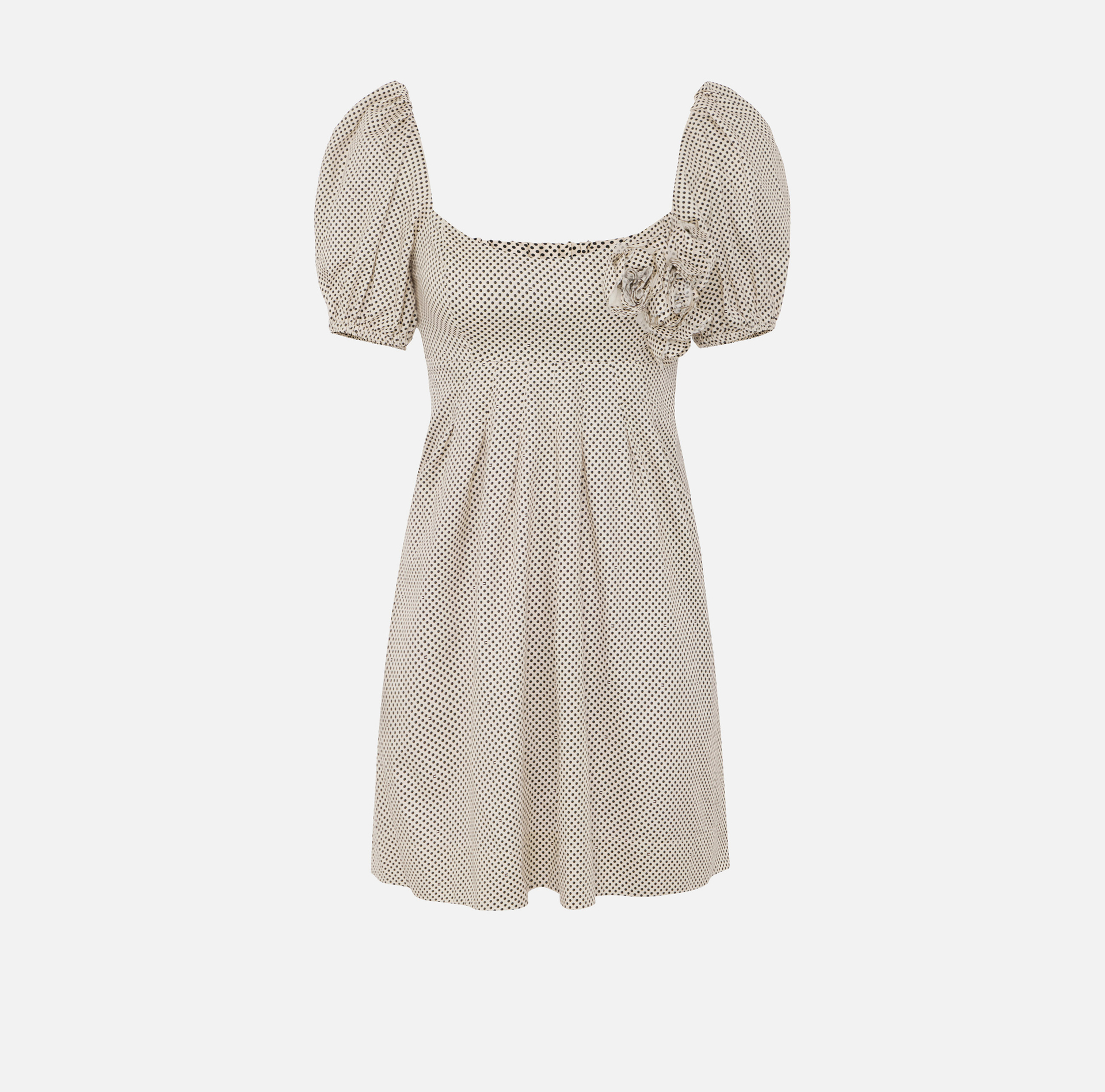 Cotton dress with polka dot print and embroidered roses - Elisabetta Franchi