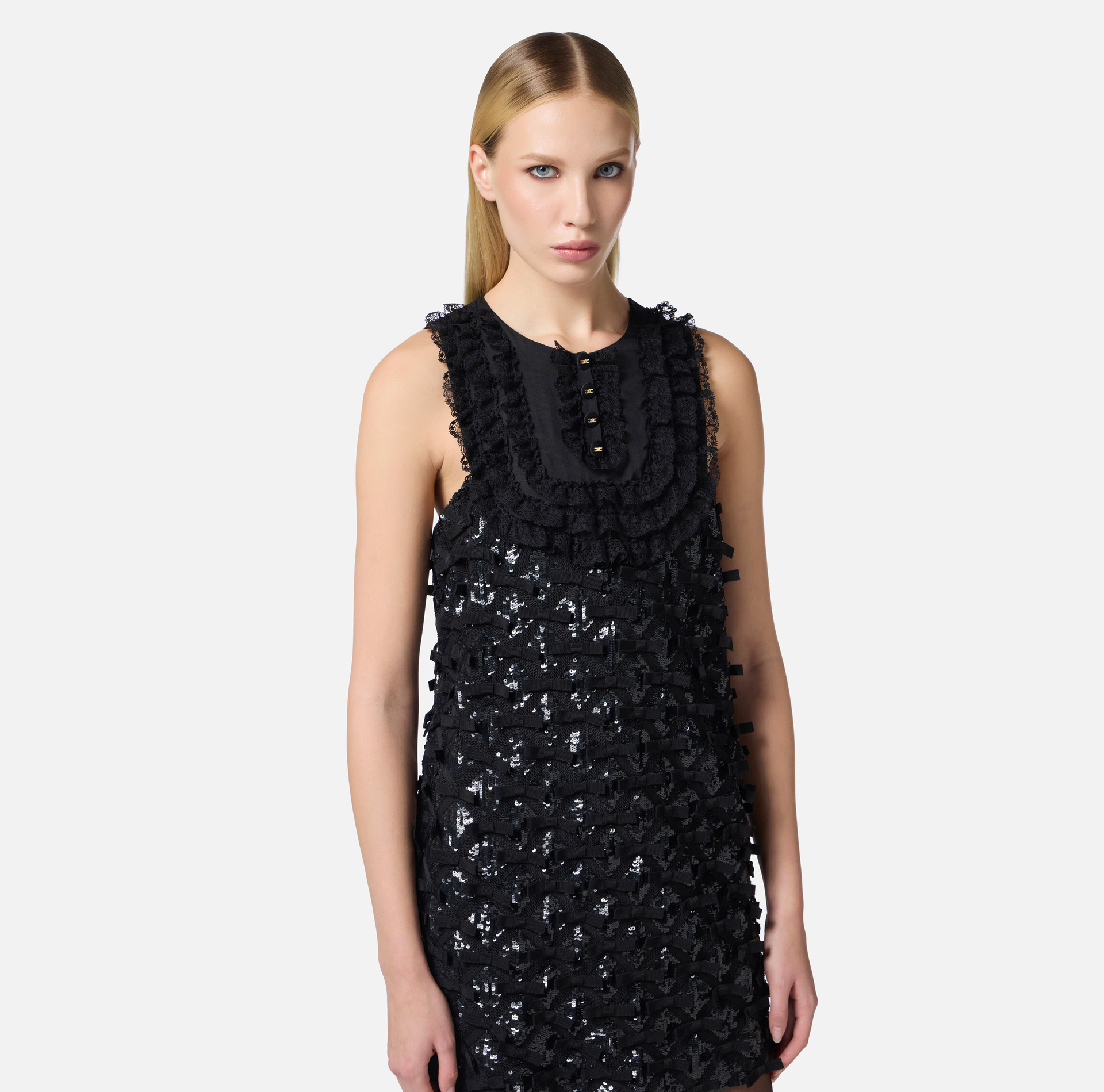 Robe en tulle et voile avec nœuds - Elisabetta Franchi