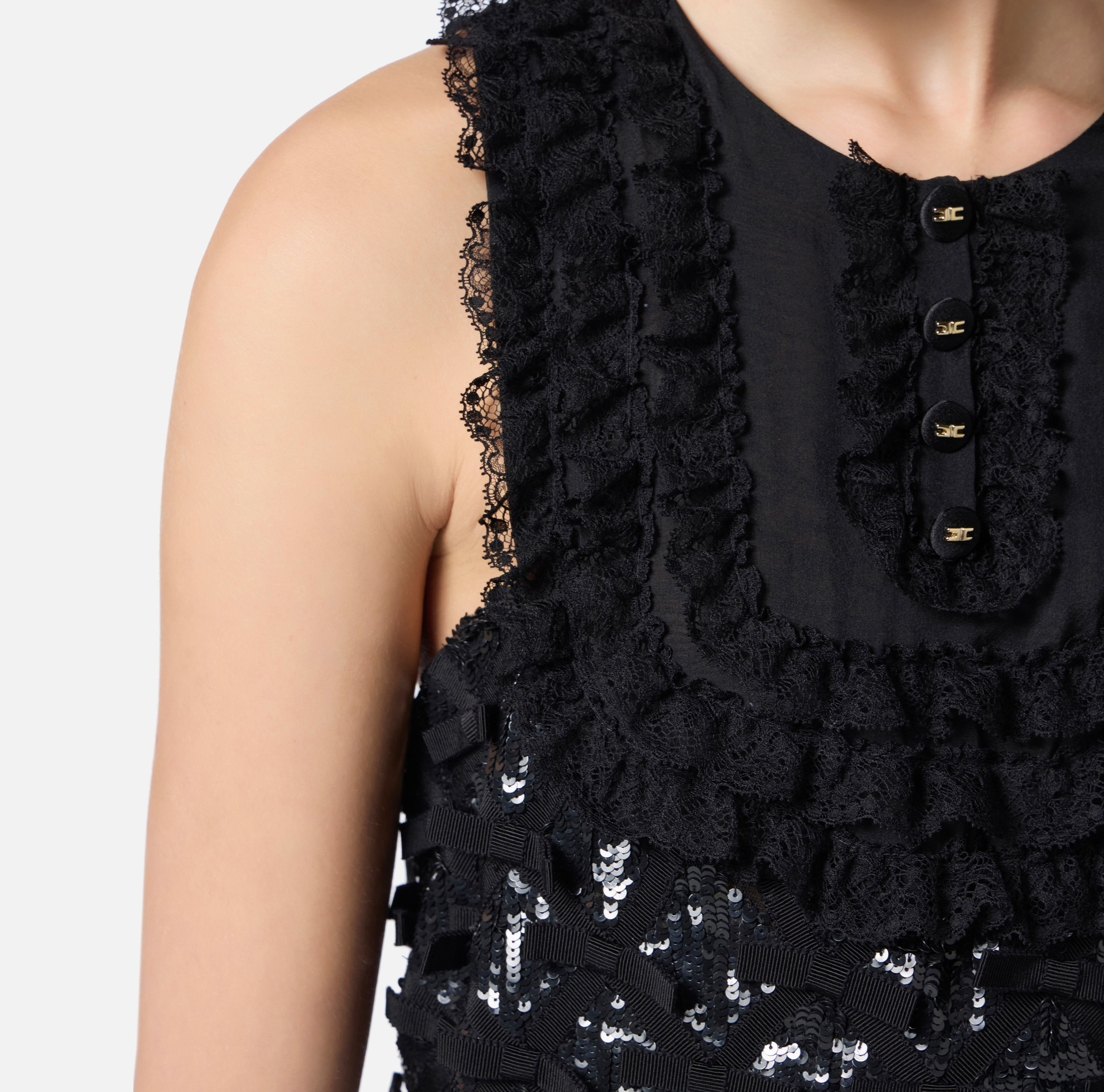 Robe en tulle et voile avec nœuds - Elisabetta Franchi