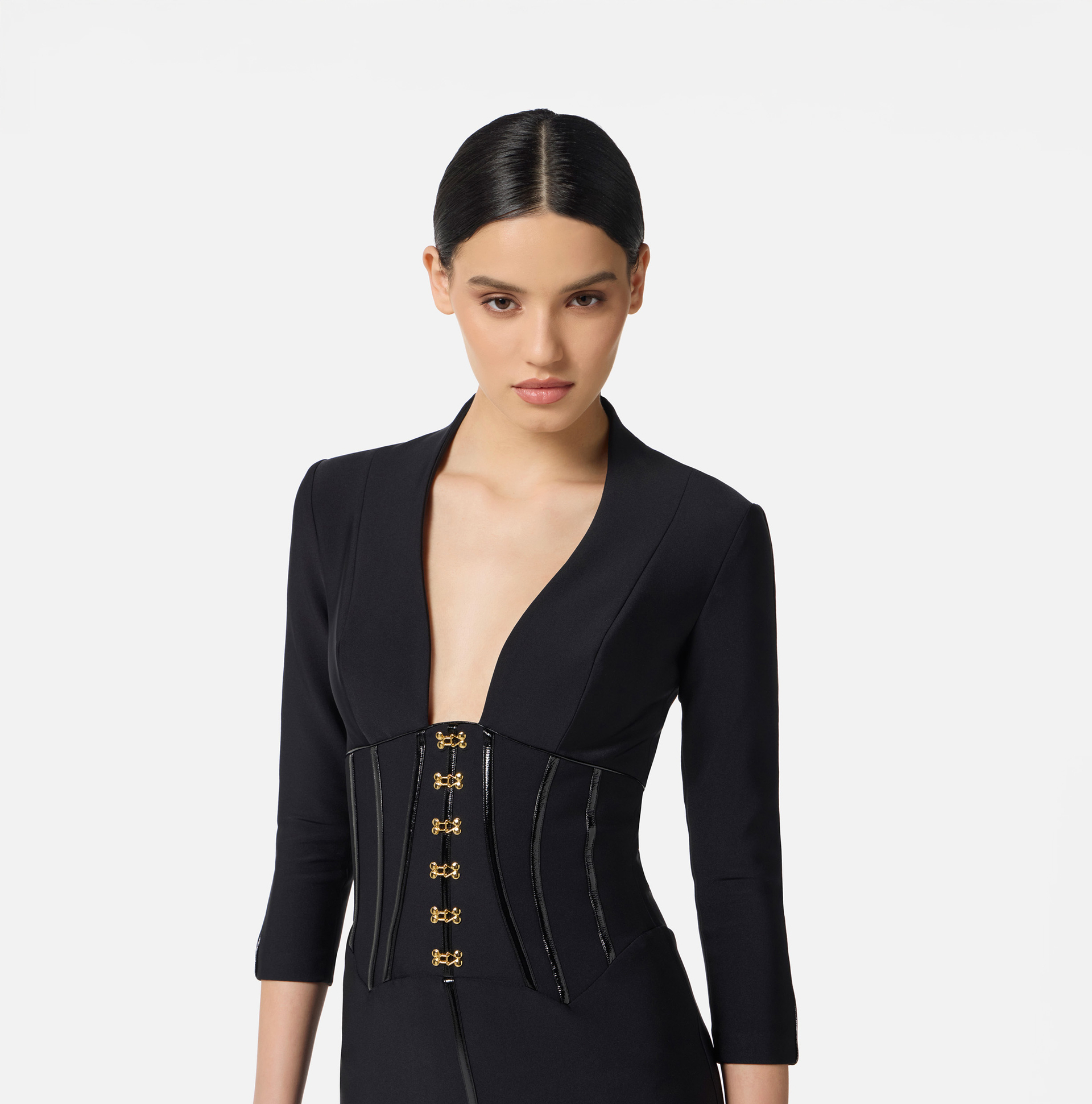 Vestido de neopreno con detalles tipo corsé - Elisabetta Franchi