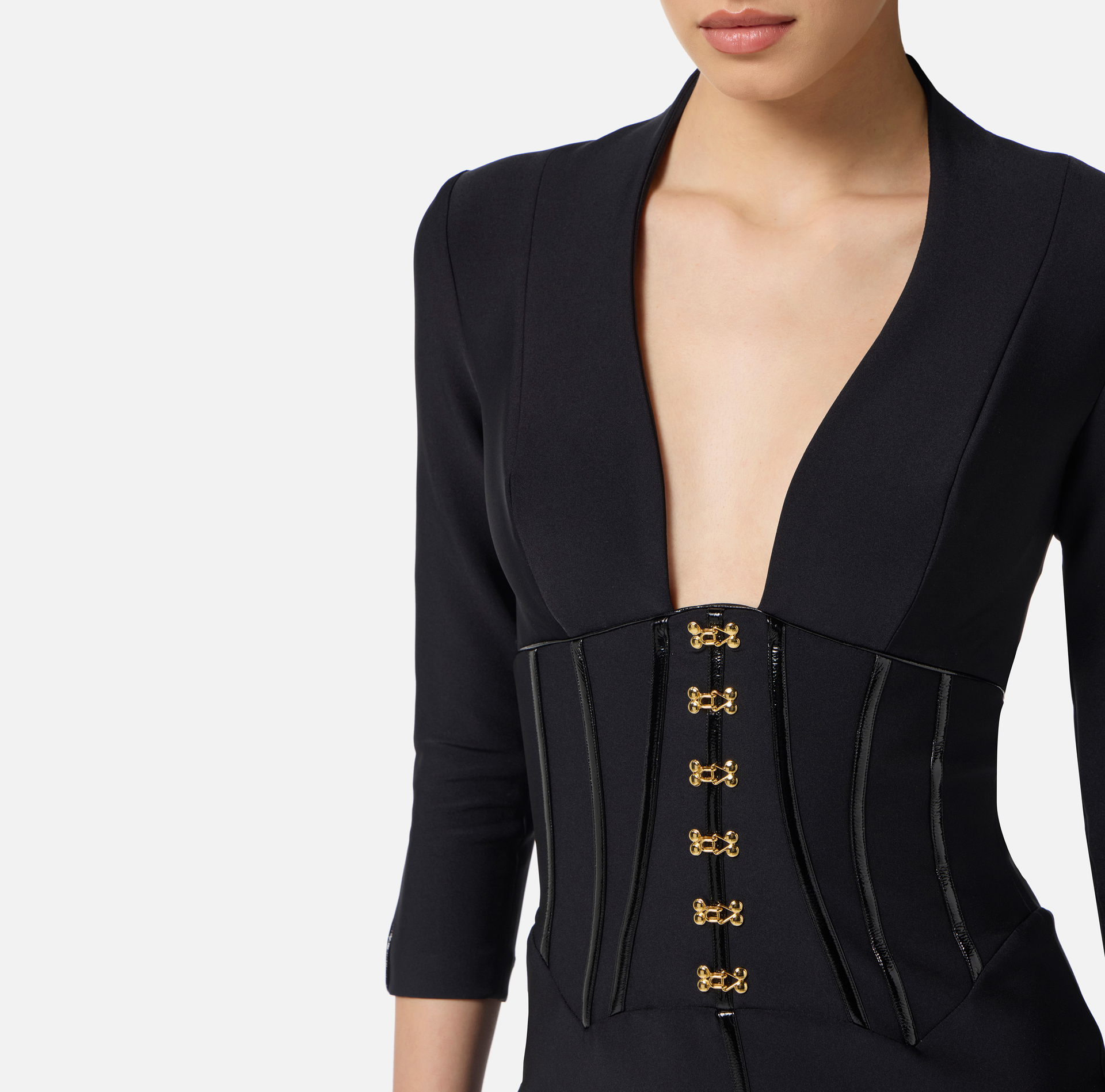 Vestido de neopreno con detalles tipo corsé - Elisabetta Franchi