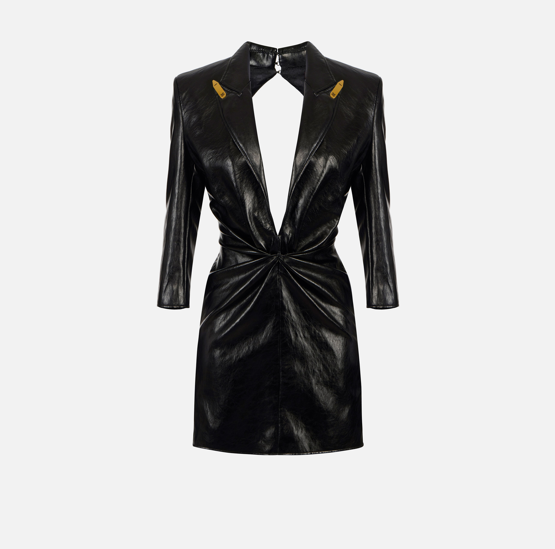Vestido con efecto craquelé con solapa - Elisabetta Franchi