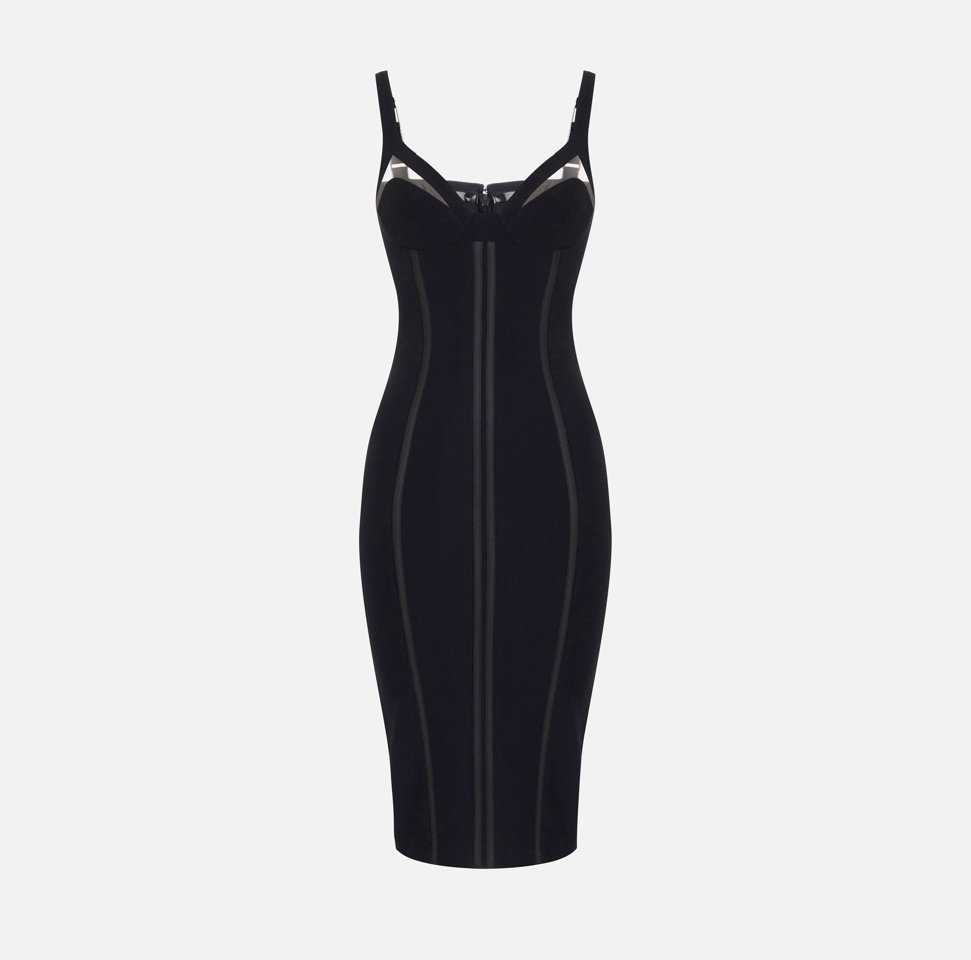 Kleid aus leichtem Crêpe mit Tüll - Elisabetta Franchi