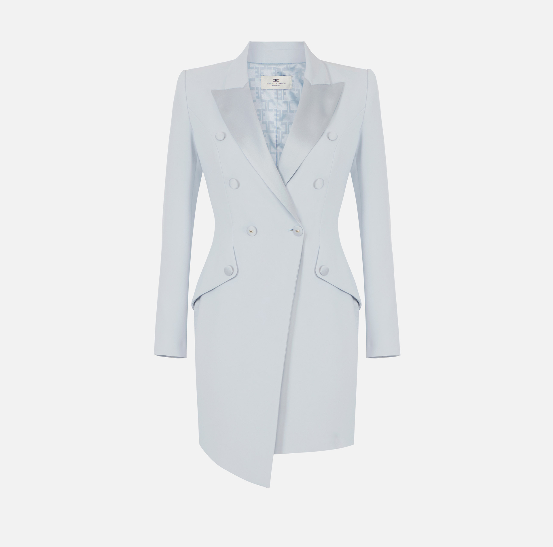 Vestido abrigo de crepé ligero con detalles esmoquin - Elisabetta Franchi