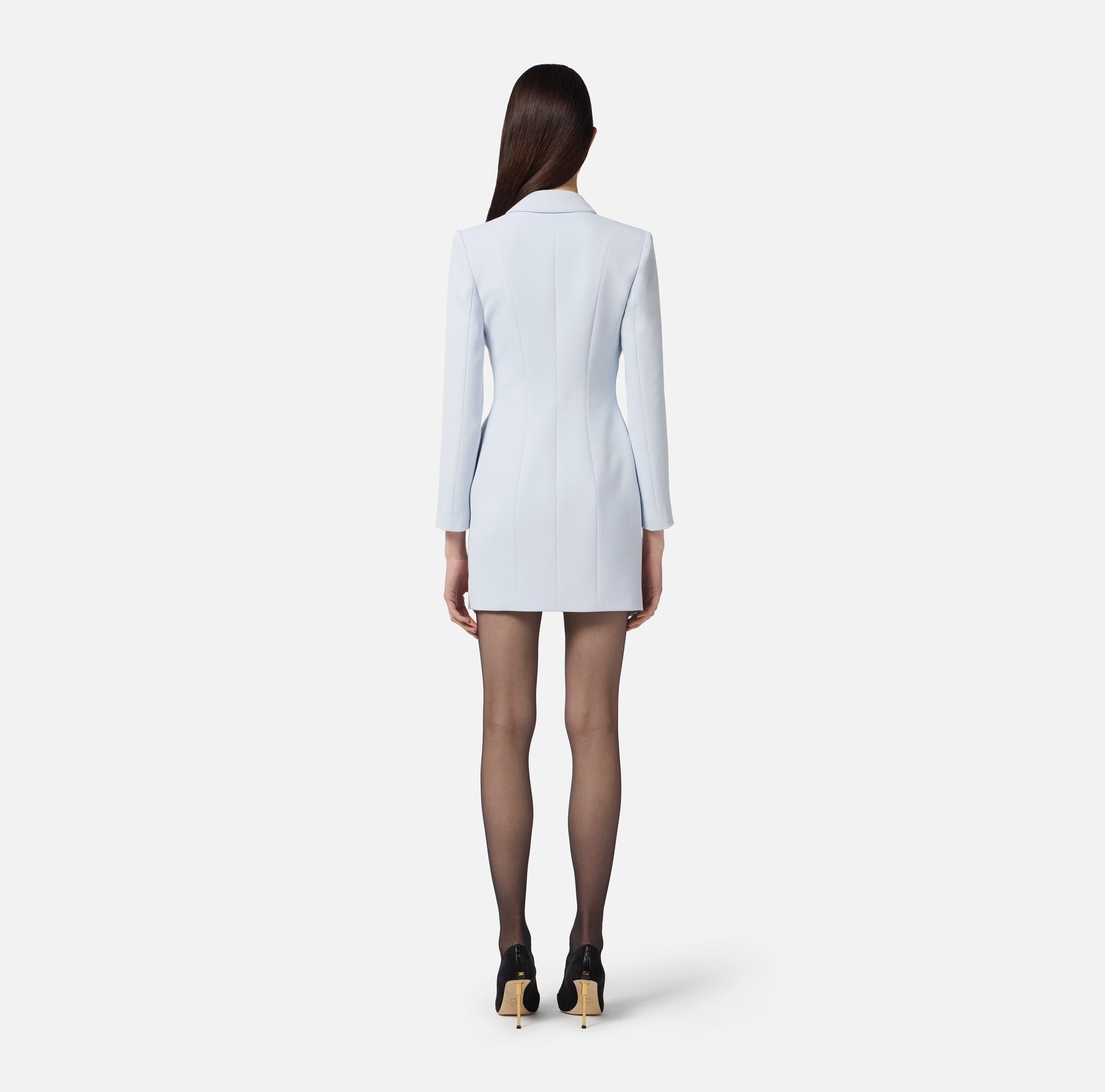Vestido abrigo de crepé ligero con detalles esmoquin - Elisabetta Franchi
