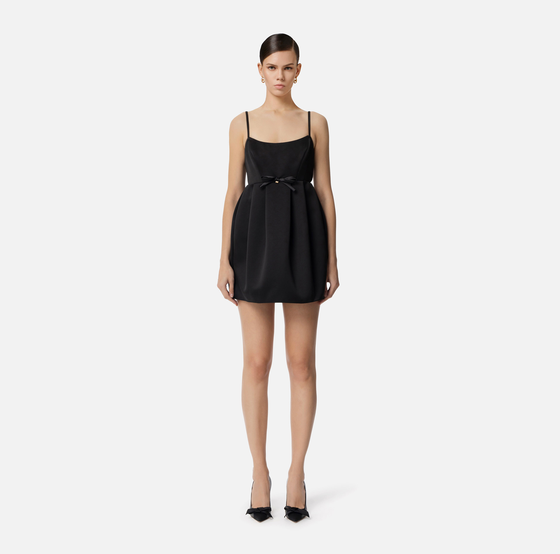 Dress in duchess satin with bow - Elisabetta Franchi
