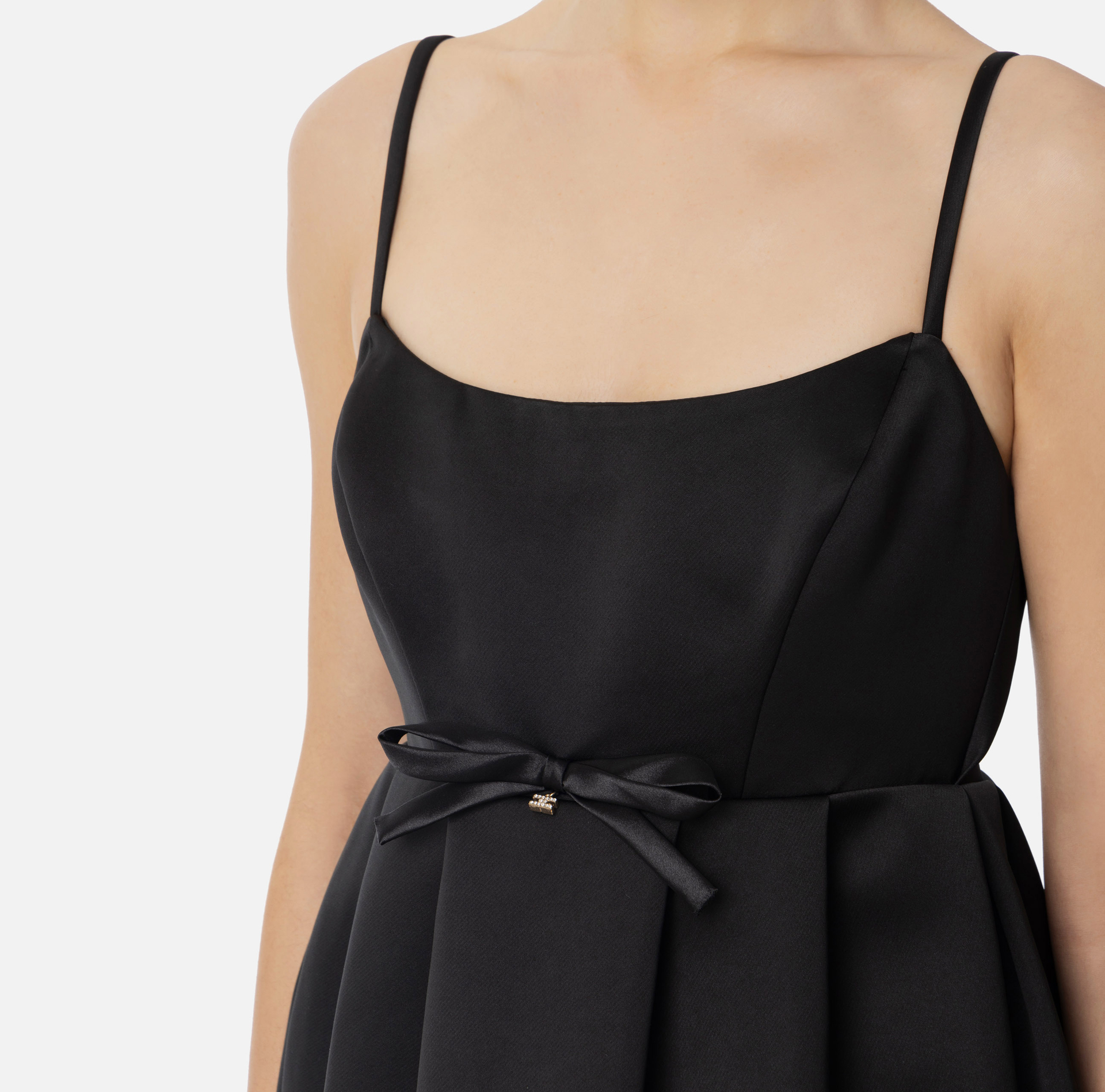 Dress in duchess satin with bow - Elisabetta Franchi