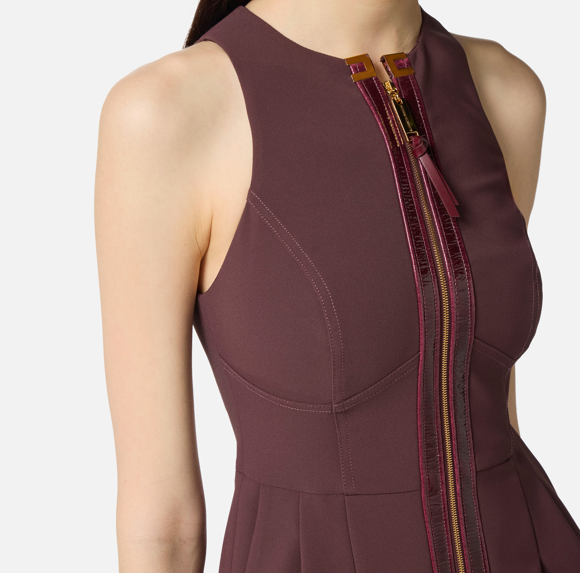 Robe en double crêpe avec détails craquelés - Elisabetta Franchi