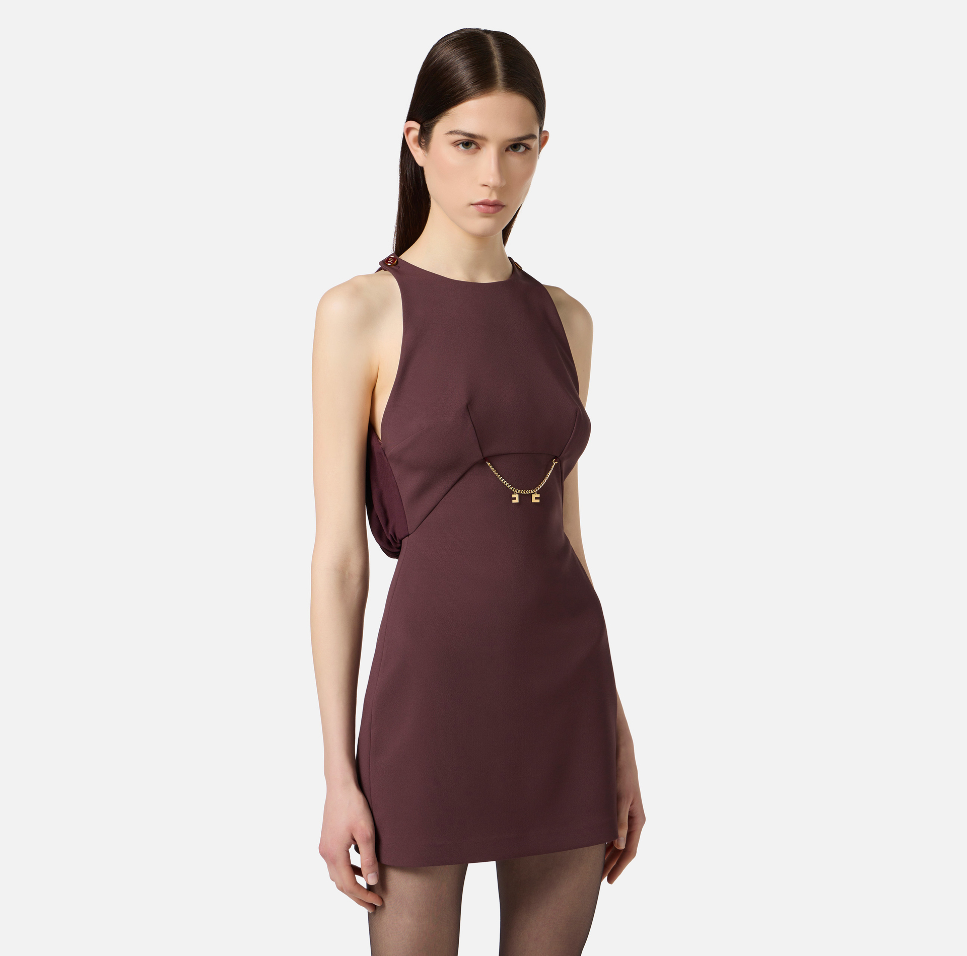 Kleid aus doppellagigem Crêpe und Georgette - Elisabetta Franchi