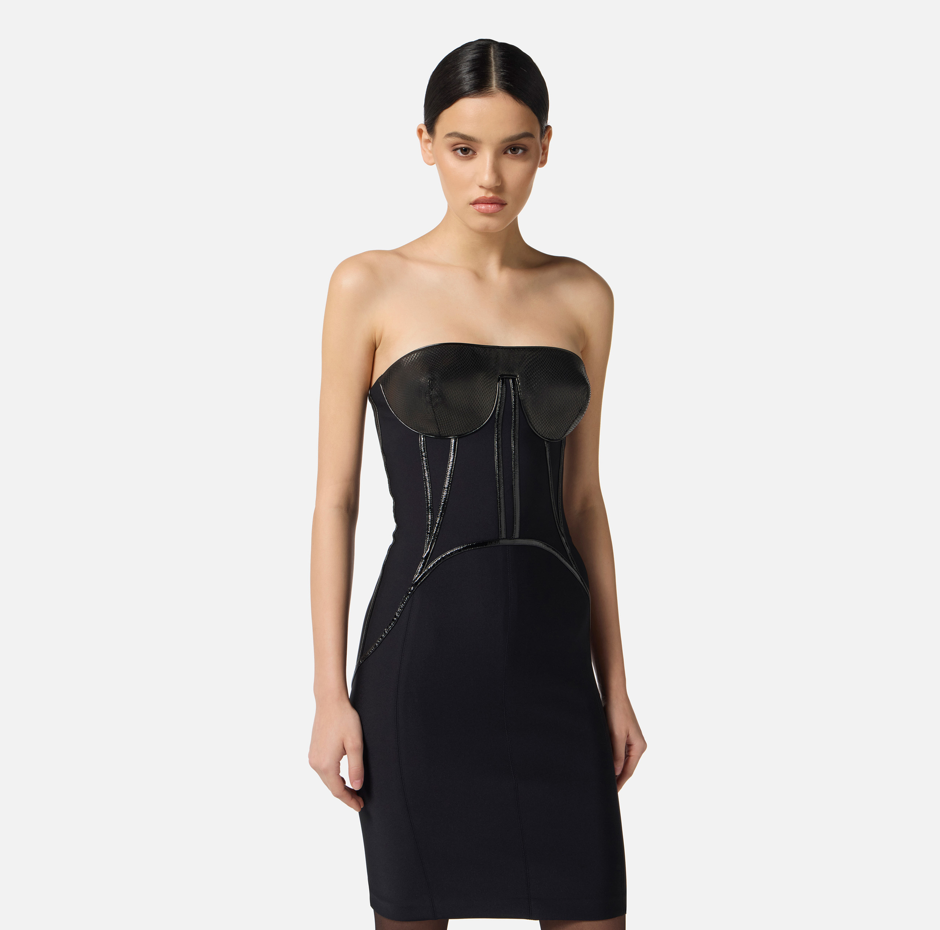 Jurk van neopreen met korsetdetails - Elisabetta Franchi