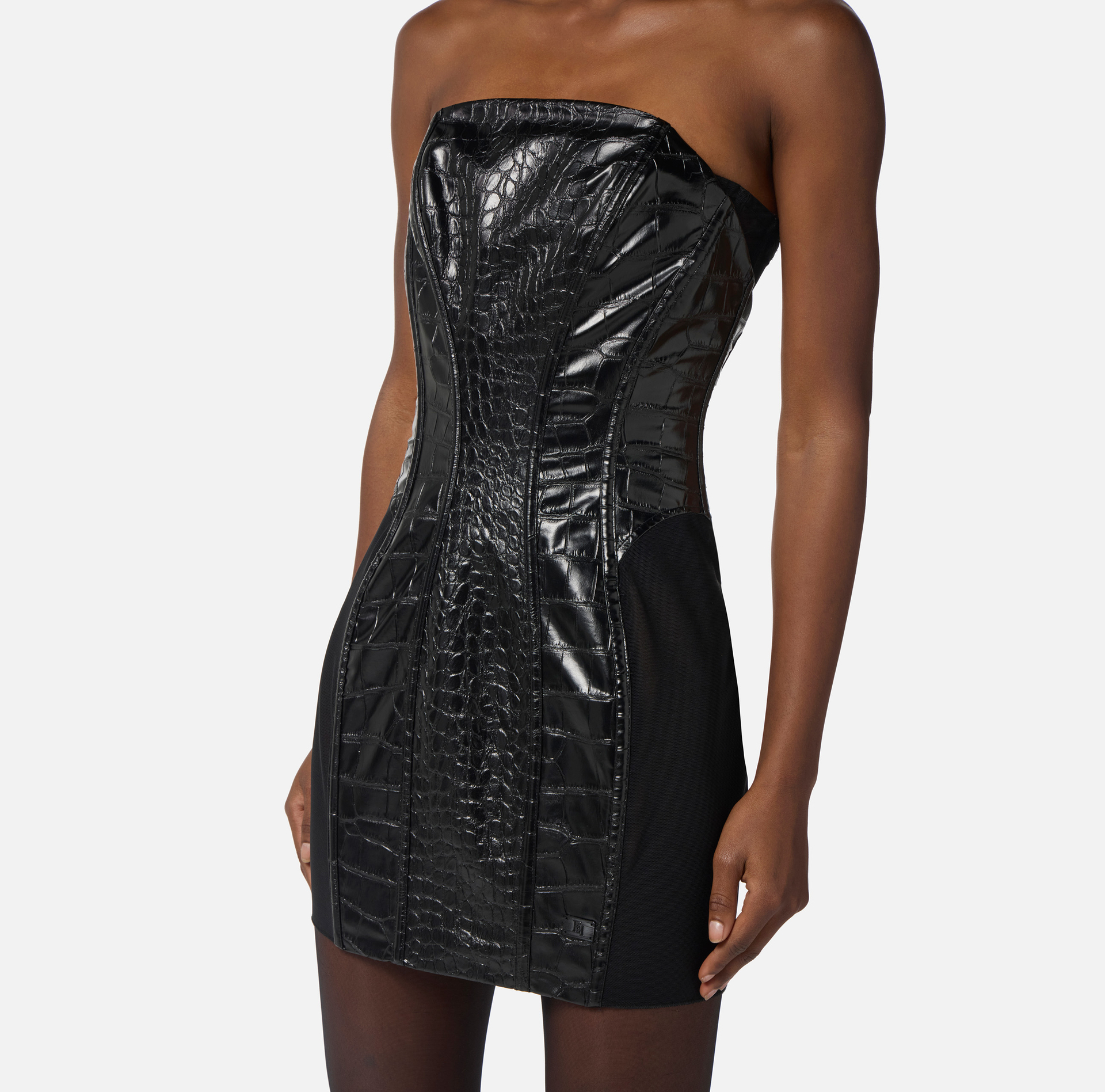 Crocodile print textured dress - Elisabetta Franchi