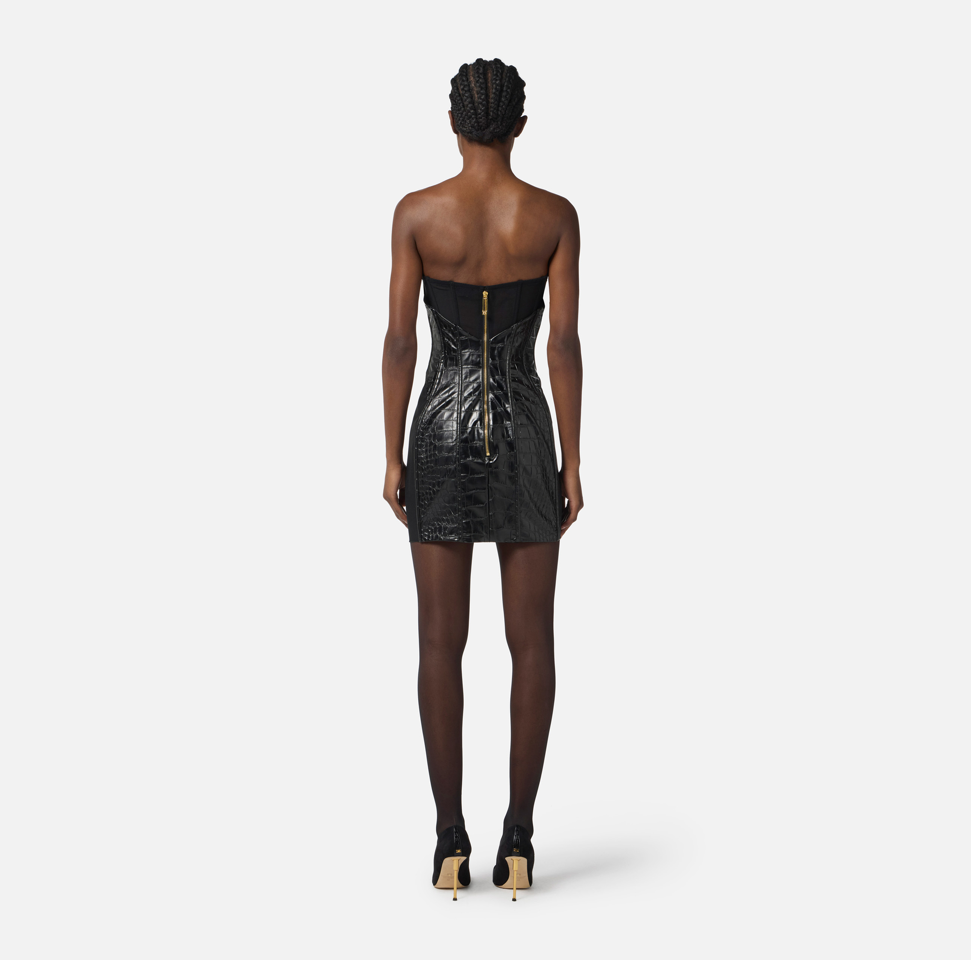 Crocodile print textured dress - Elisabetta Franchi