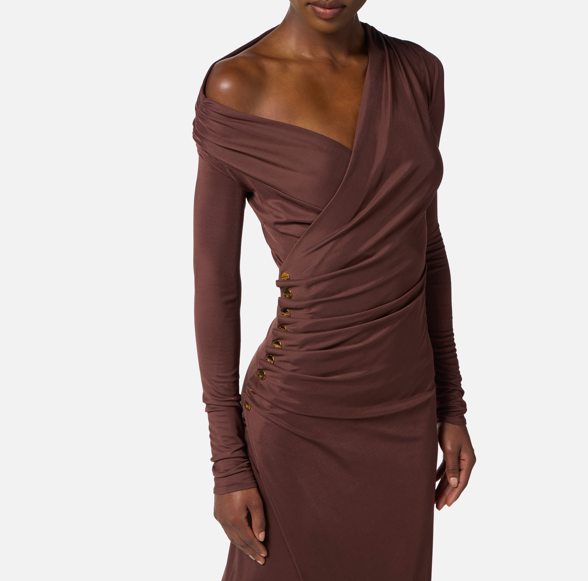 Jersey dress with jewel buttons - Elisabetta Franchi