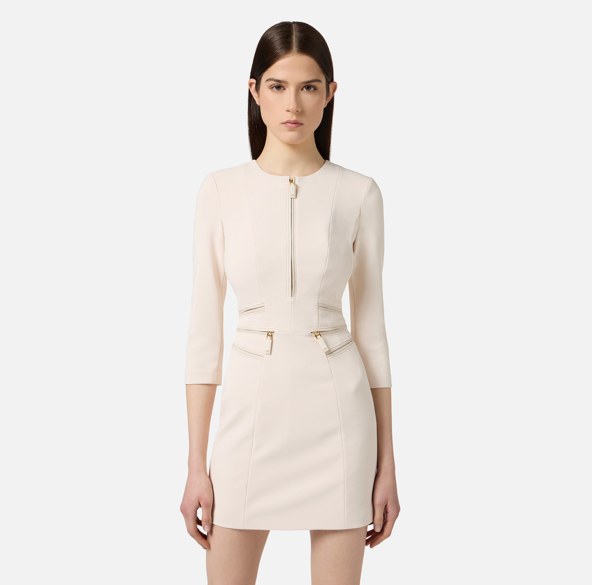 Vestido de doble crepé con cremallera - Elisabetta Franchi