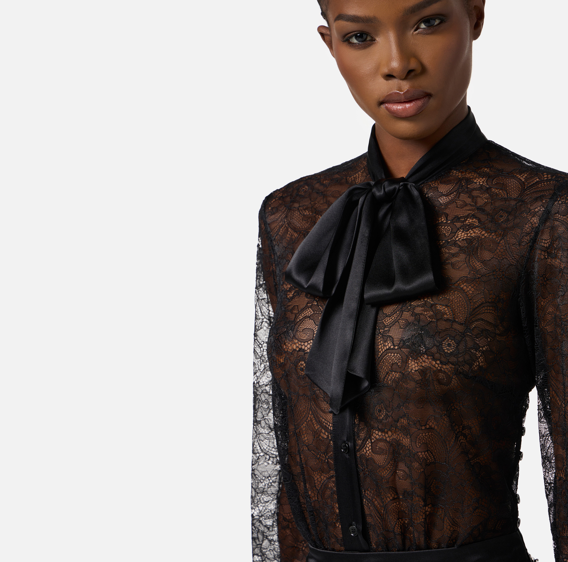 Abito in pizzo e tulle con cristalli - Elisabetta Franchi