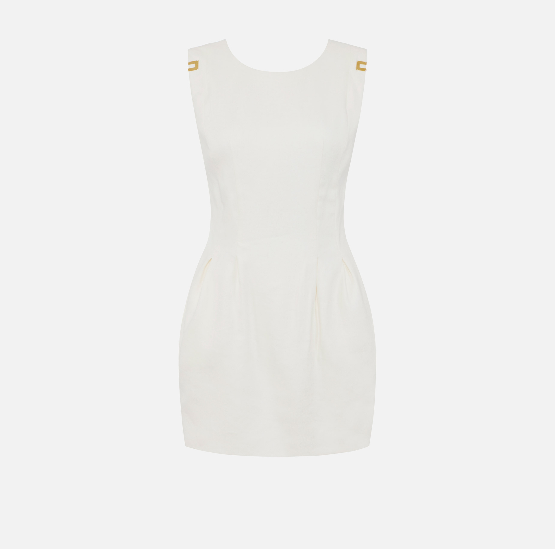 Abito in gabardina di misto lino con dettagli logo - Elisabetta Franchi