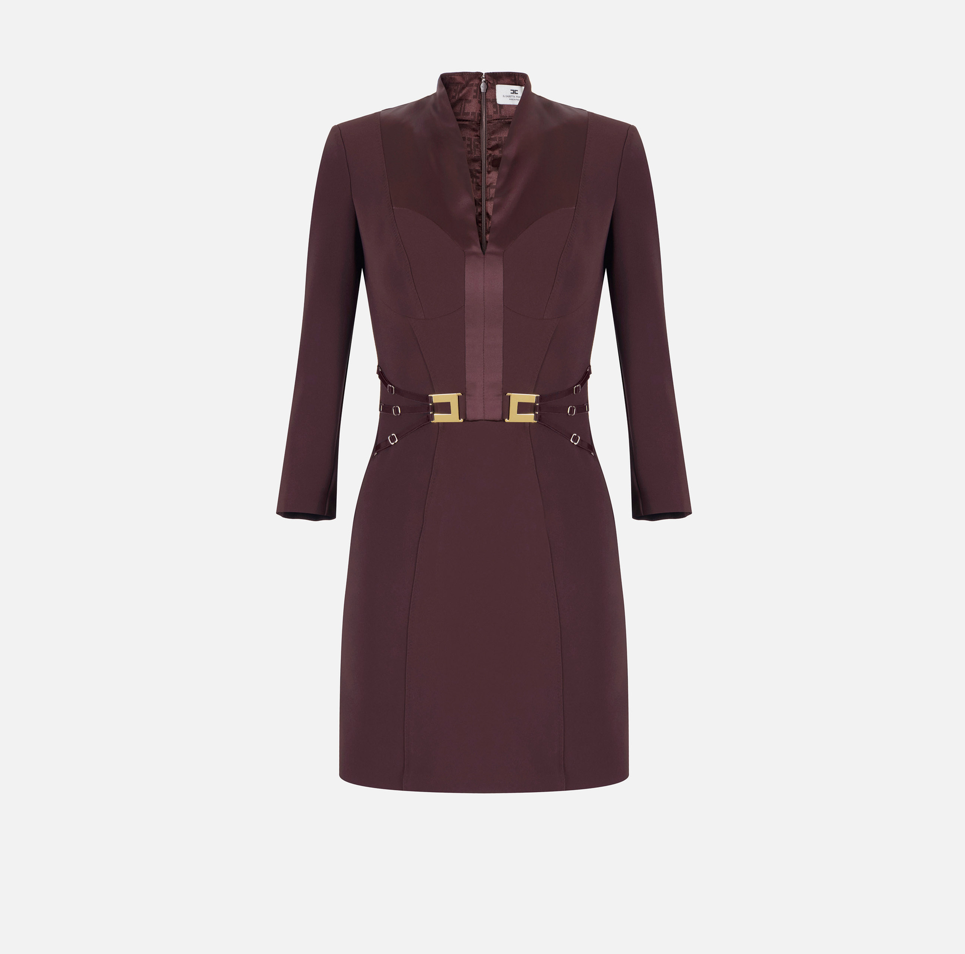 Sukienka z podwójnej krepy ze stretchem z elastycznymi wstawkami - Elisabetta Franchi