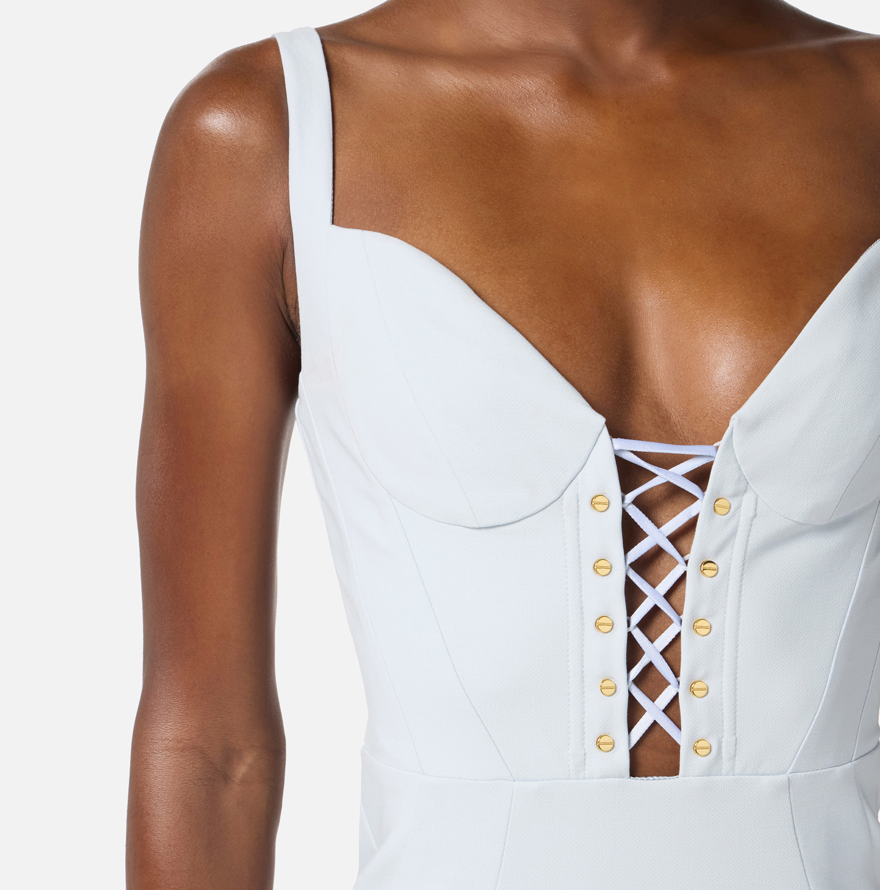 Dress in bi-elastic fabric with criss-cross details - Elisabetta Franchi