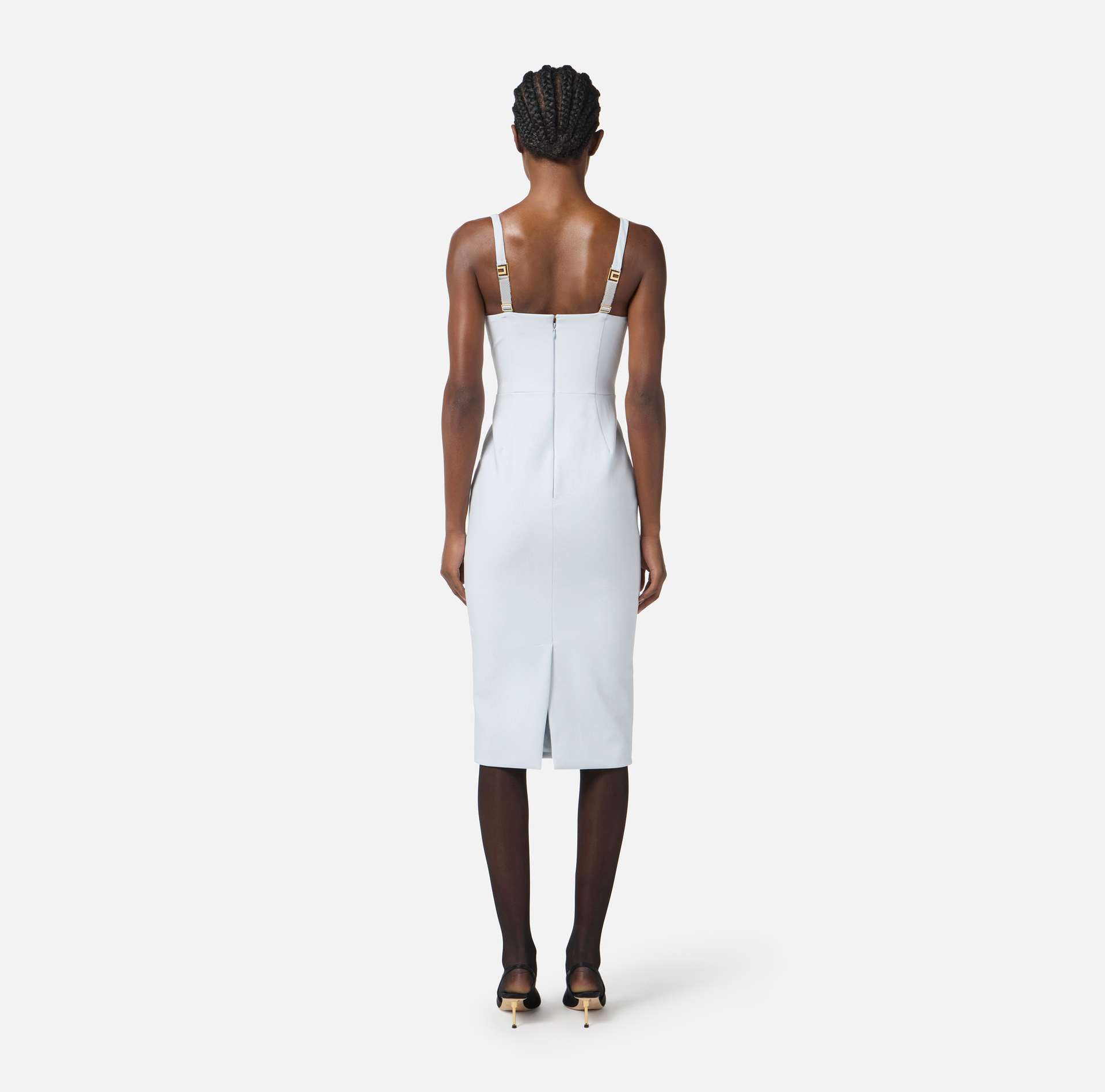 Dress in bi-elastic fabric with criss-cross details - Elisabetta Franchi