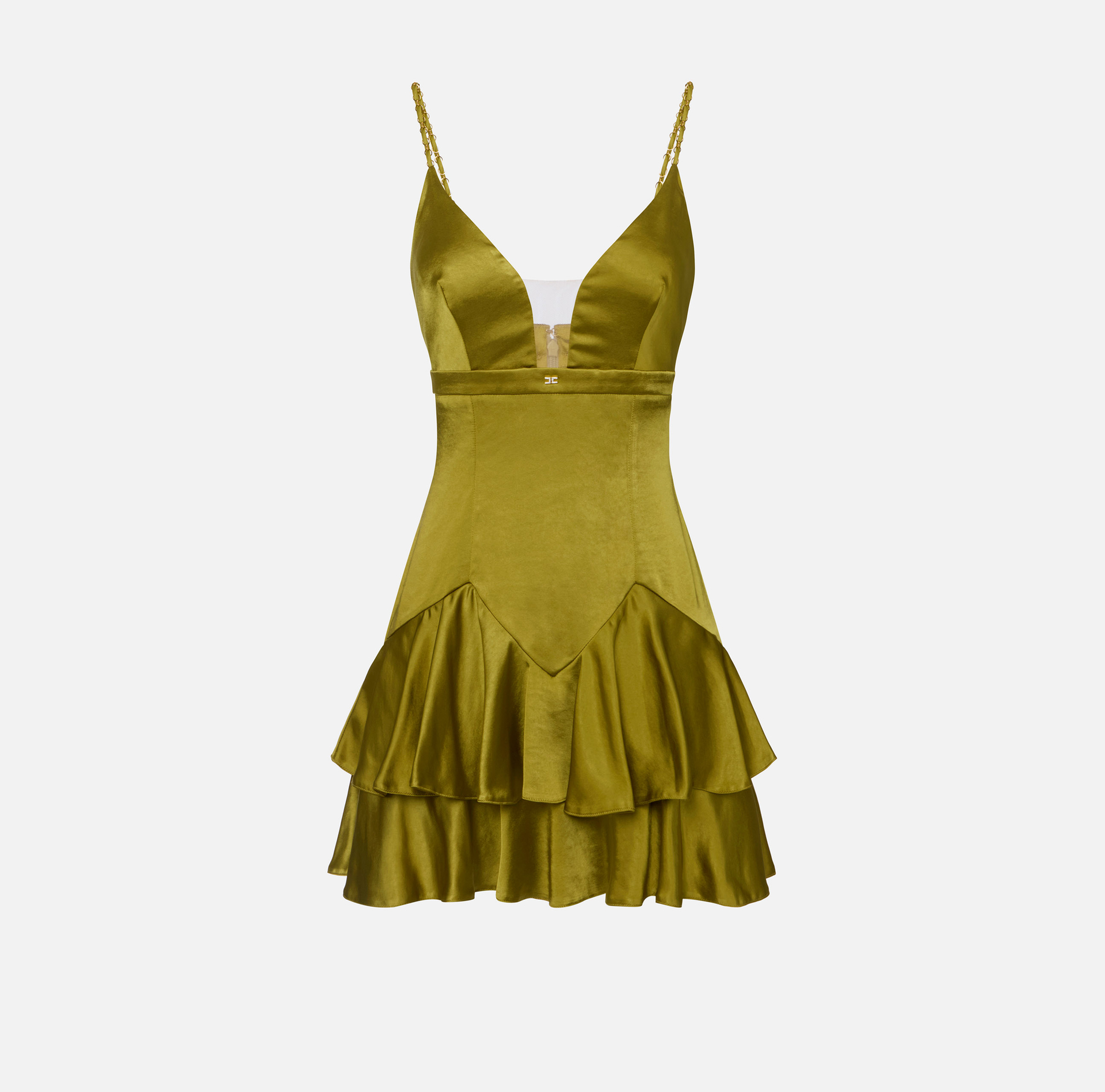 Mini-robe en satin avec détails bijoux - Elisabetta Franchi