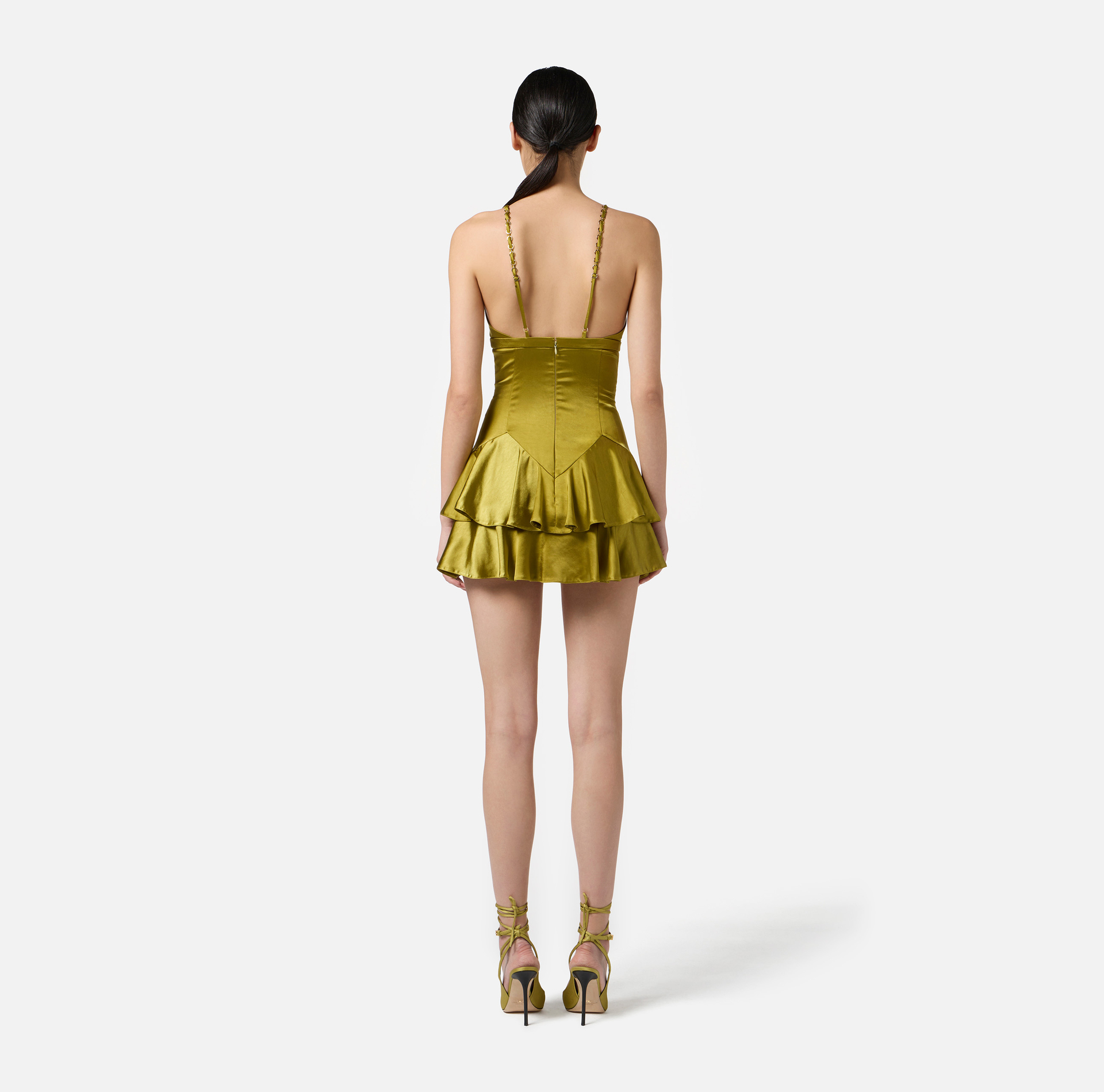 Mini-robe en satin avec détails bijoux - Elisabetta Franchi
