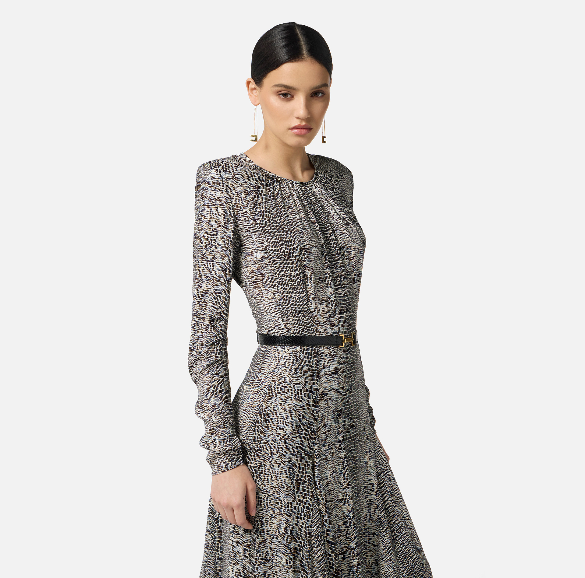 Dress in georgette fabric with python print - Elisabetta Franchi