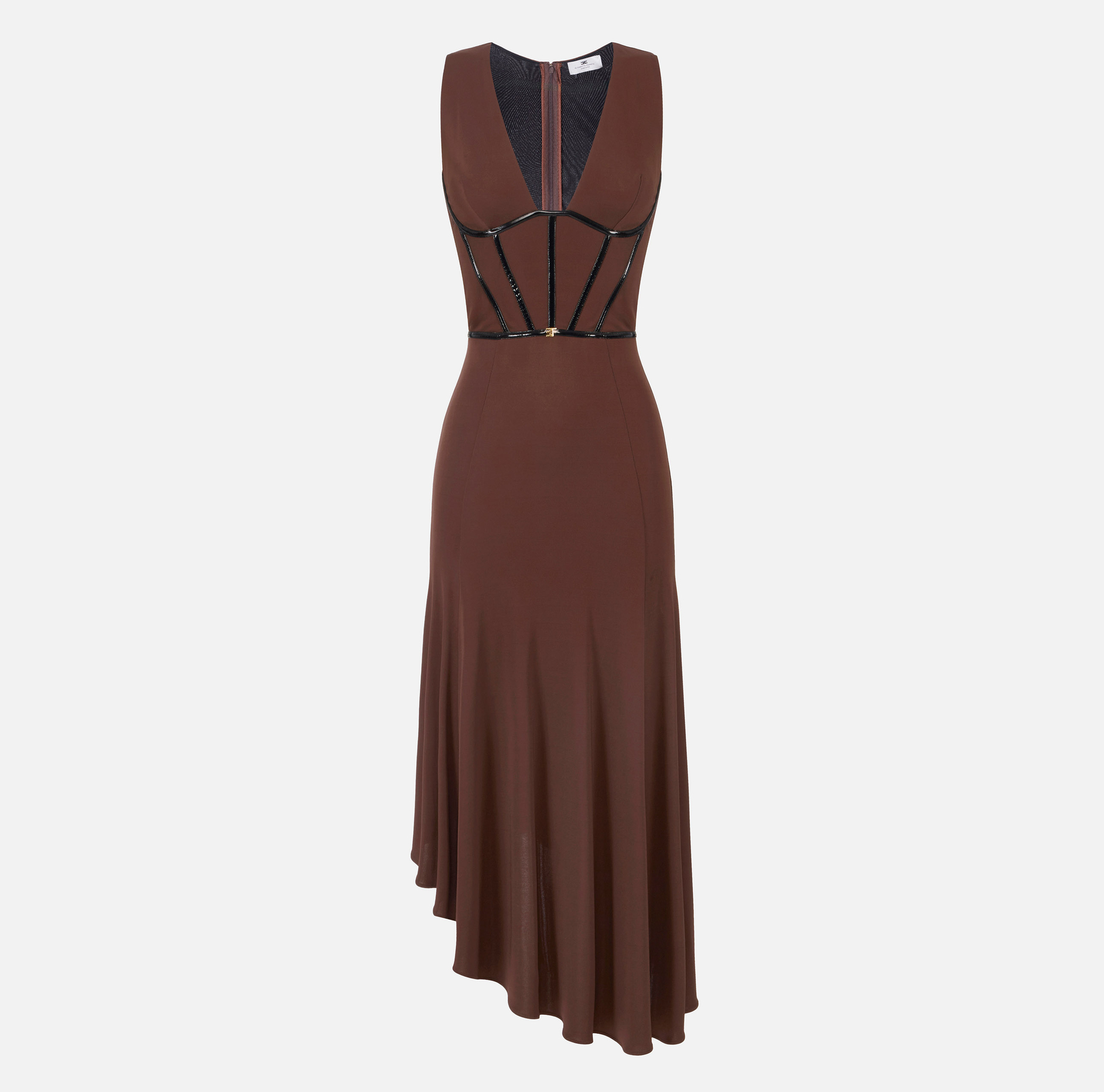 Robe en jersey crêpe avec détails en vinyle - Elisabetta Franchi