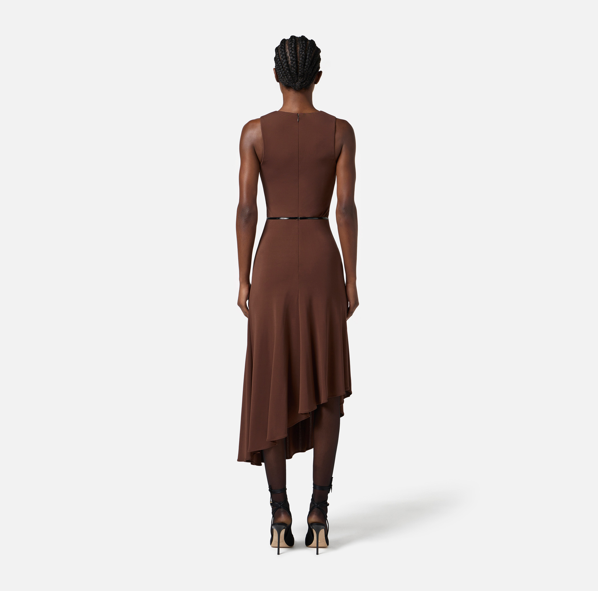 Robe en jersey crêpe avec détails en vinyle - Elisabetta Franchi