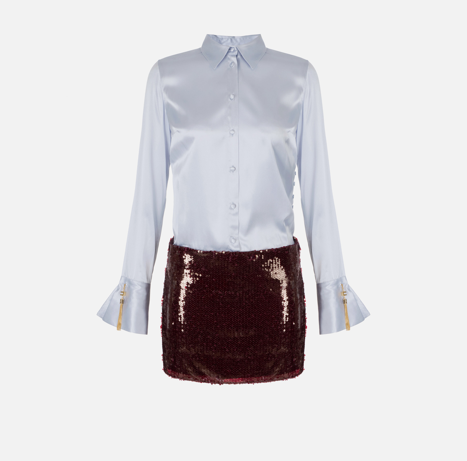 Kleid aus Satin und Pailletten - Elisabetta Franchi