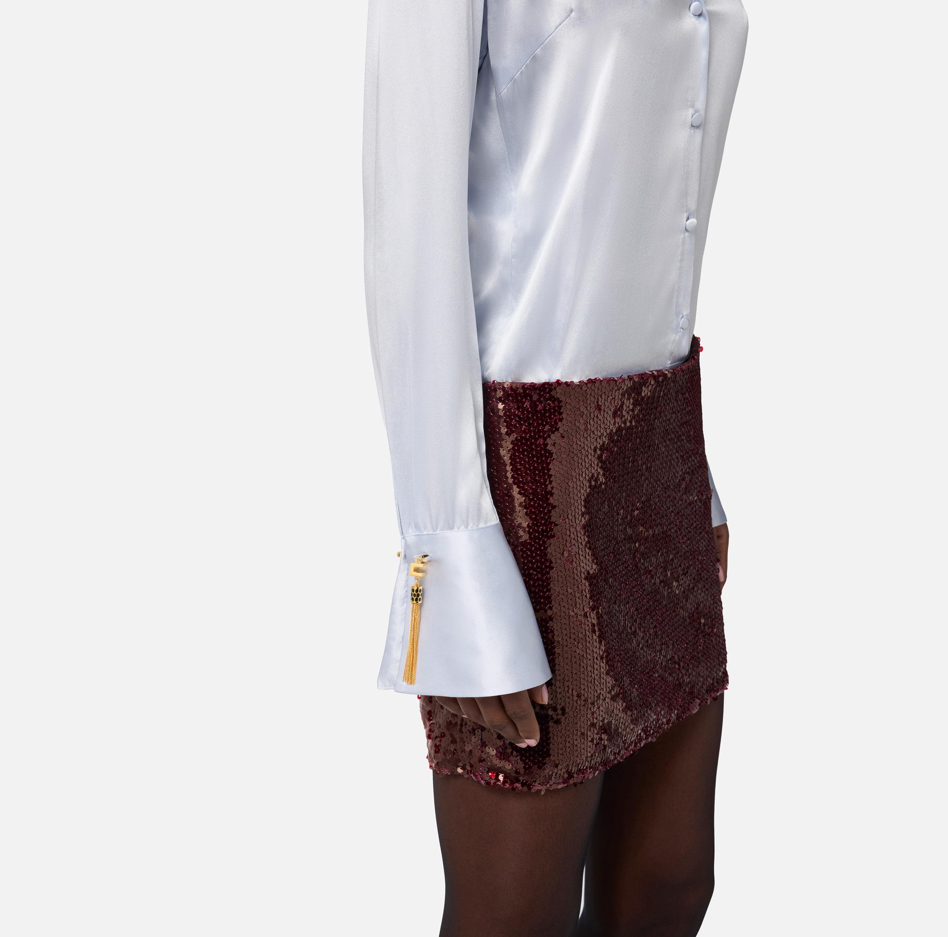 Kleid aus Satin und Pailletten - Elisabetta Franchi