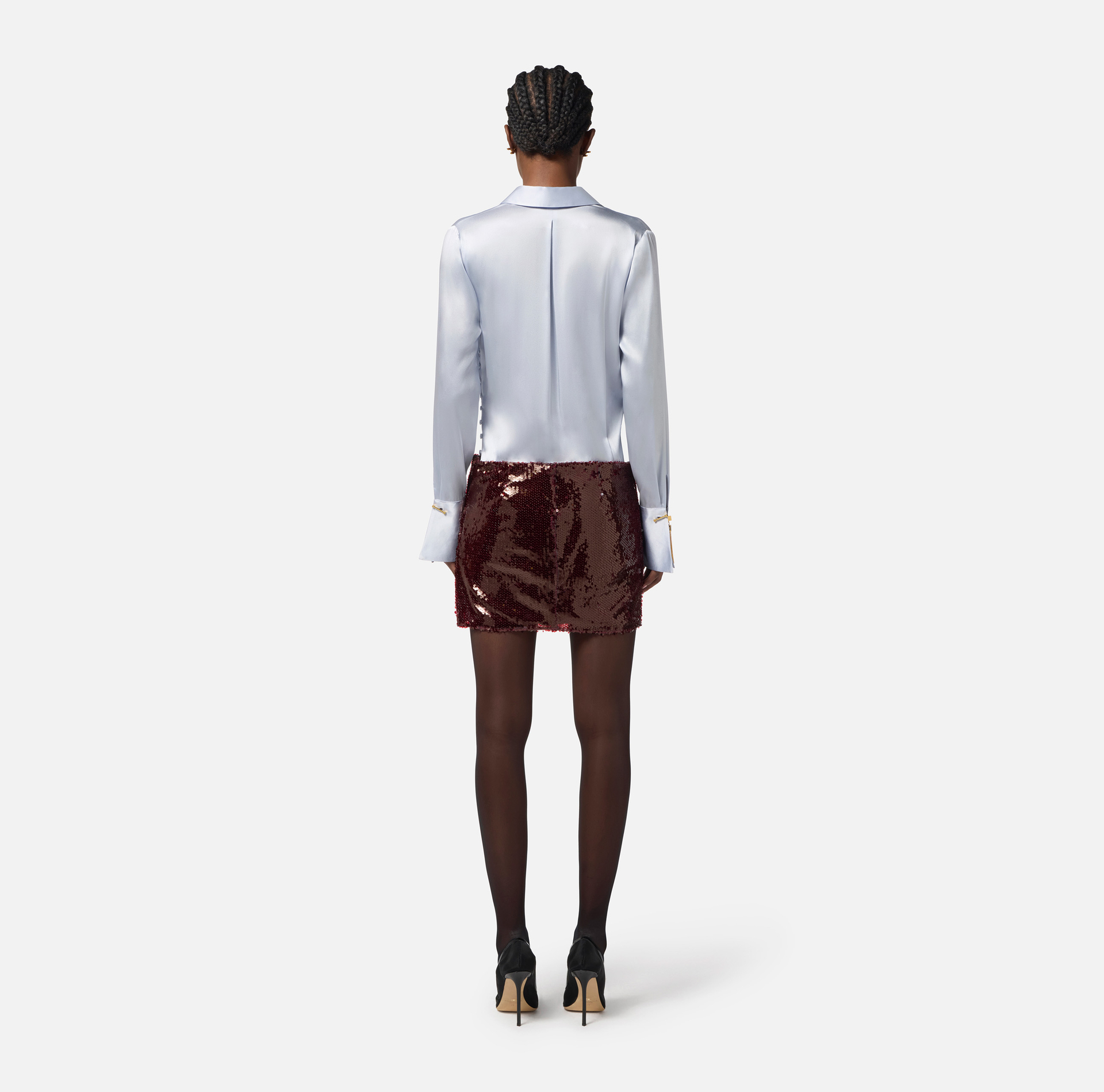 Kleid aus Satin und Pailletten - Elisabetta Franchi