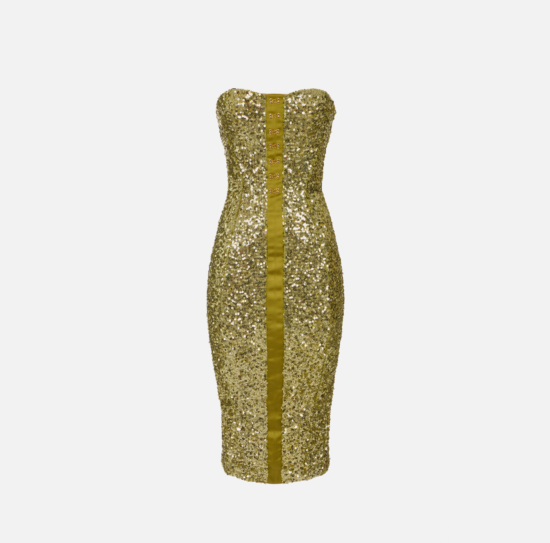 Bustier-Kleid aus Pailletten mit Schmuckhäkchen - Elisabetta Franchi