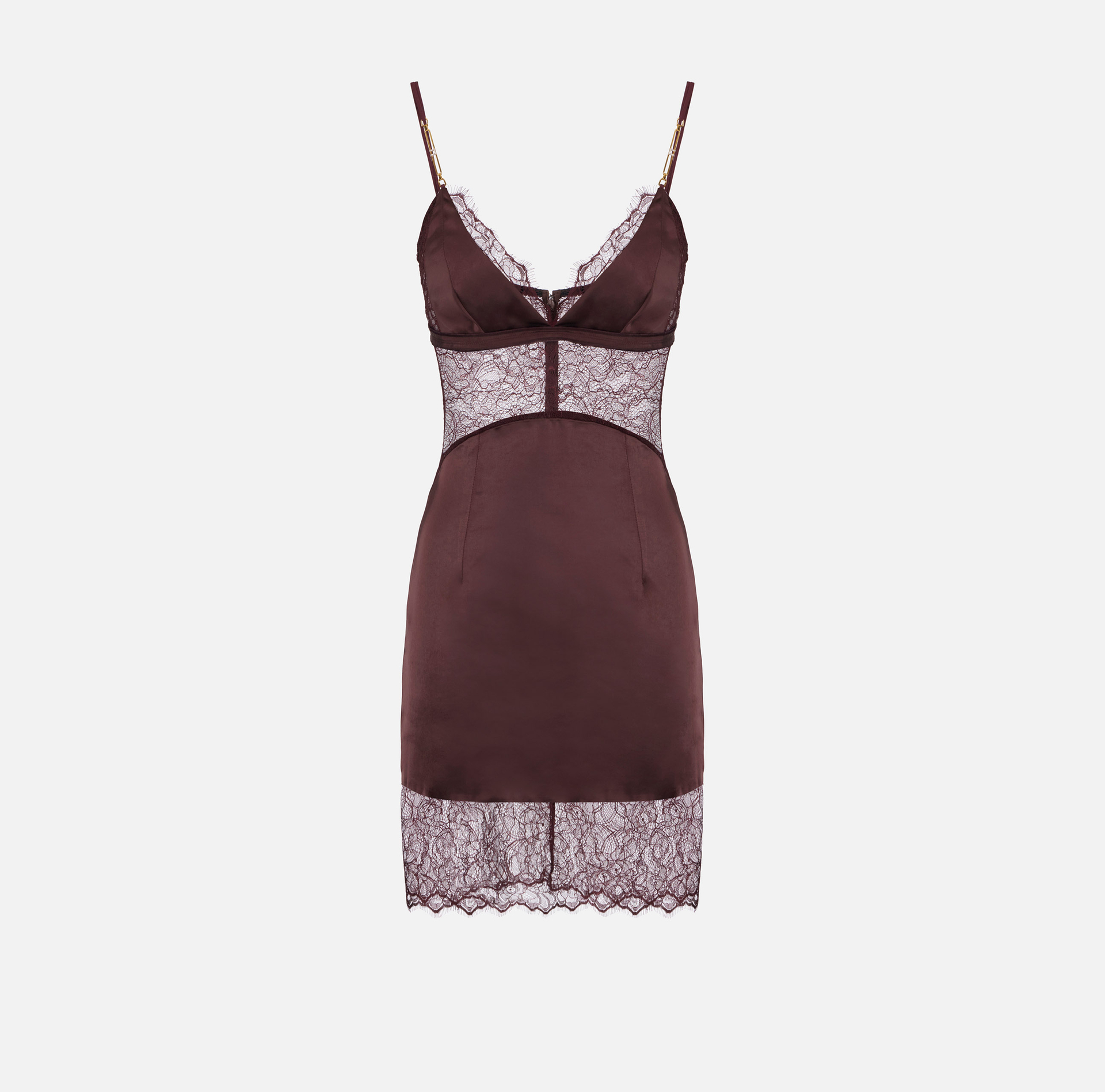 Kleid aus Satin und Spitze mit Schmuckdetails - Elisabetta Franchi