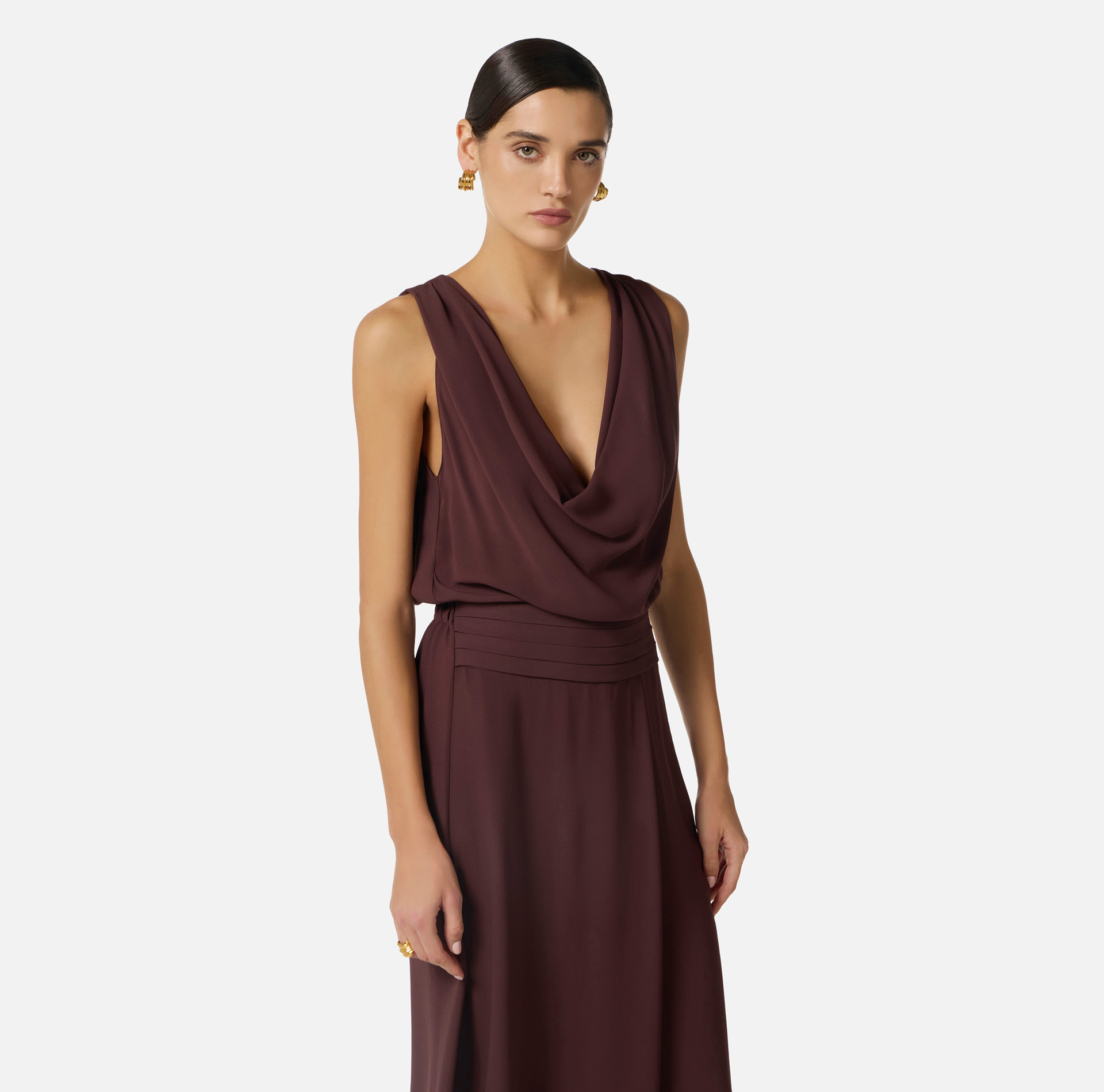 Dress in viscose Georgette fabric - Elisabetta Franchi