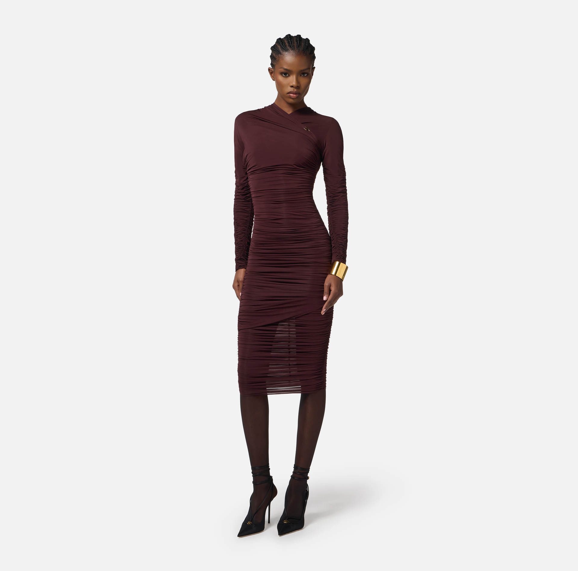 Jersey dress with draping - Elisabetta Franchi