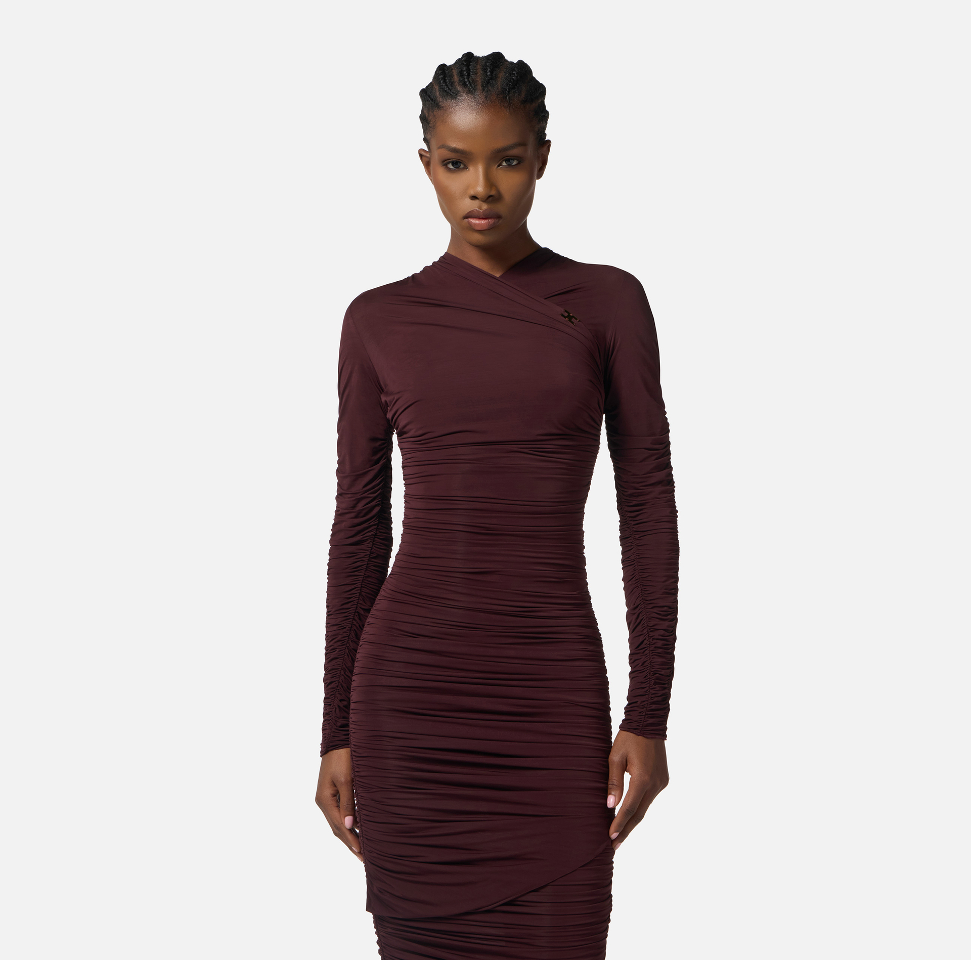 Jersey dress with draping - Elisabetta Franchi