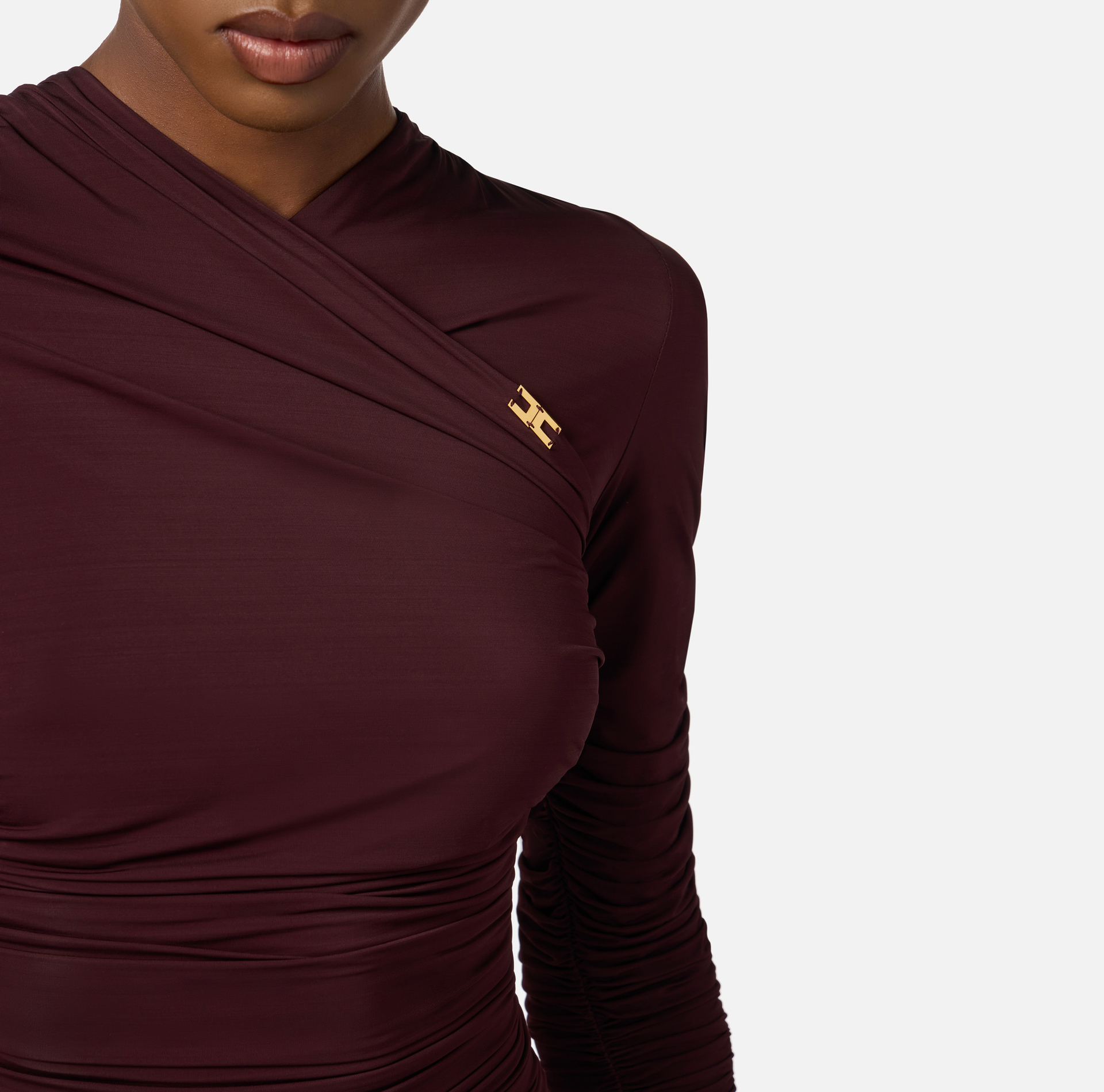 Jersey dress with draping - Elisabetta Franchi