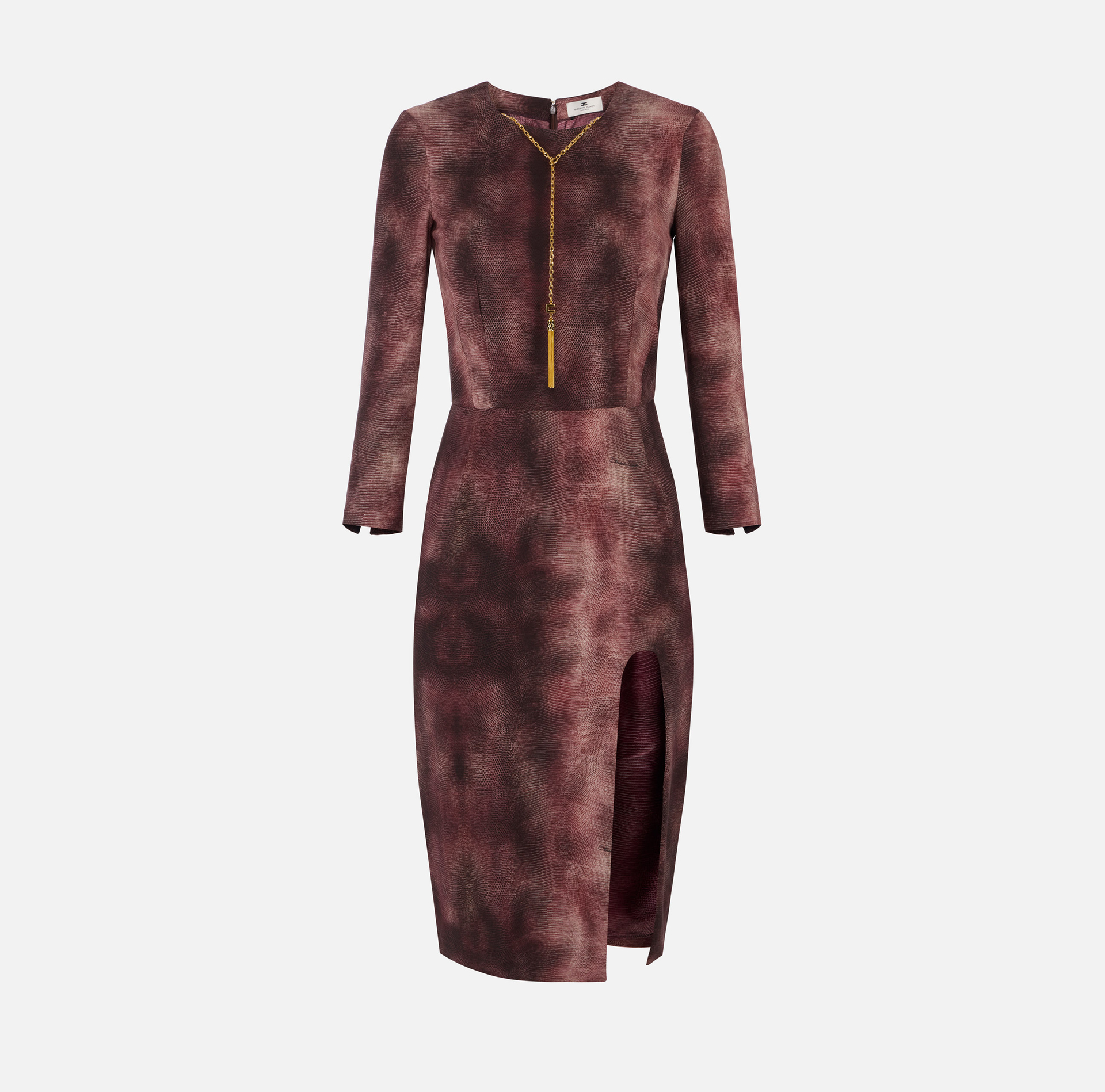 Robe en crêpe avec imprimé python et collier - Elisabetta Franchi