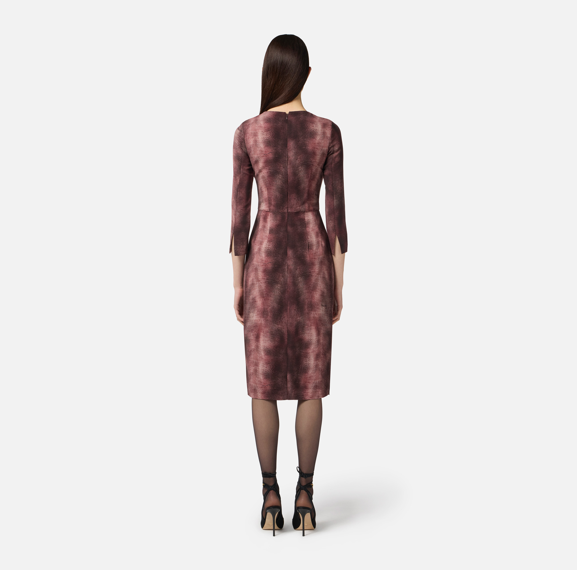 Robe en crêpe avec imprimé python et collier - Elisabetta Franchi