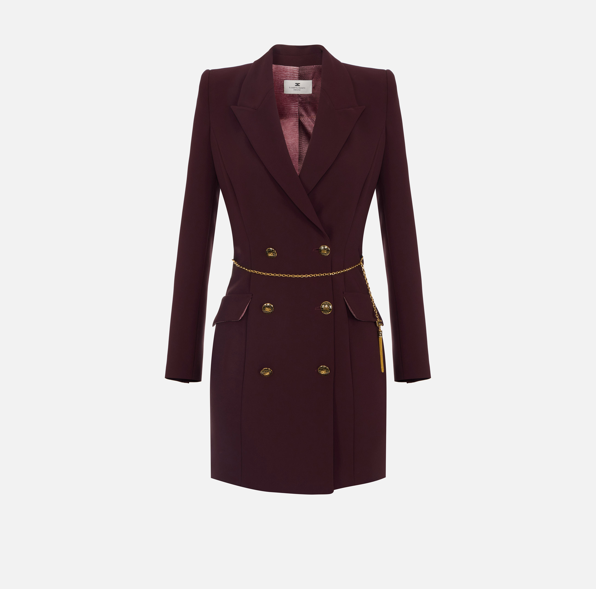 Vestido de crepé ligero con cadena joya - Elisabetta Franchi