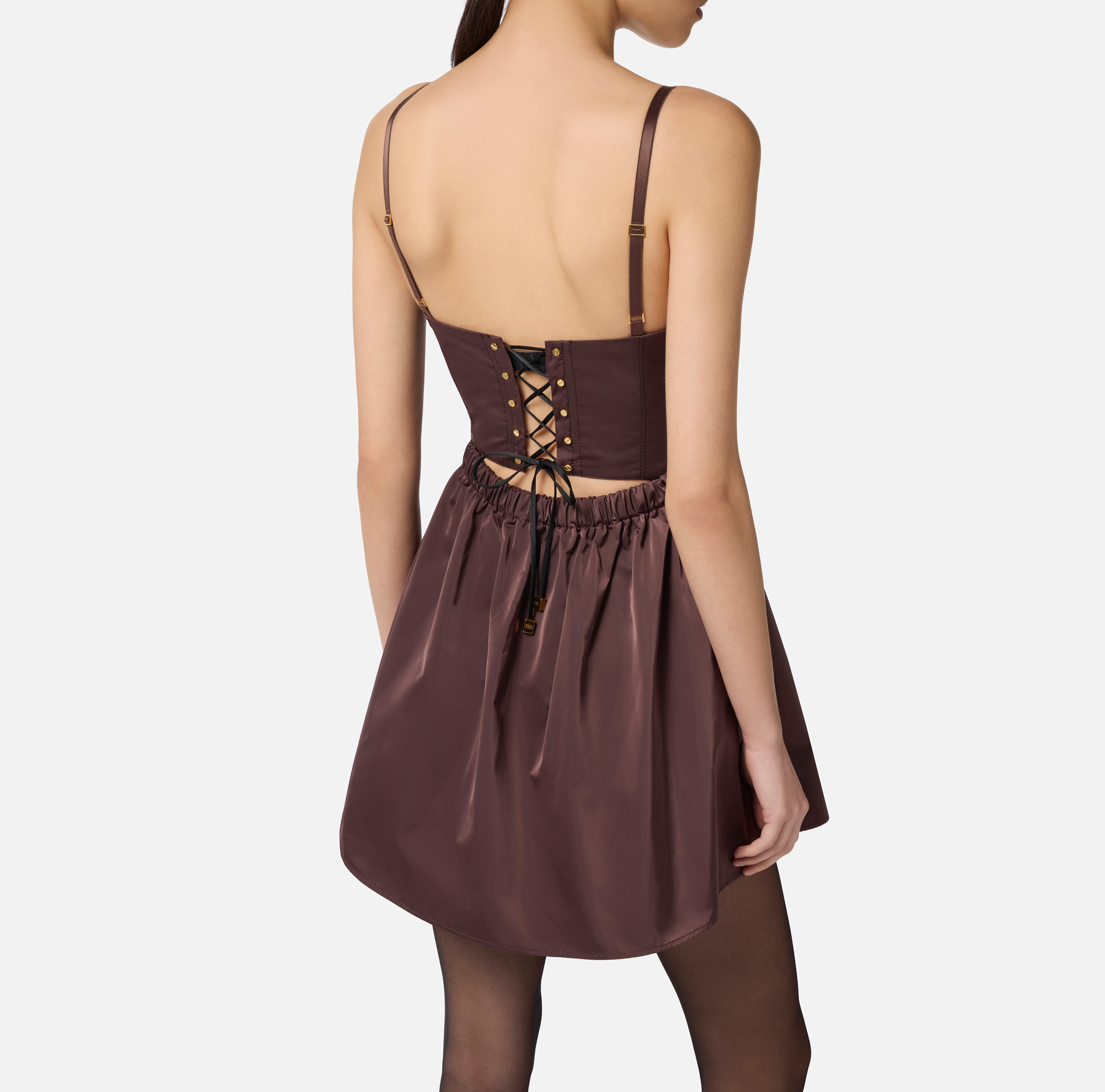 Minikleid aus Segeltuch-Gewebe mit Kreuzschnürmotiv - Elisabetta Franchi