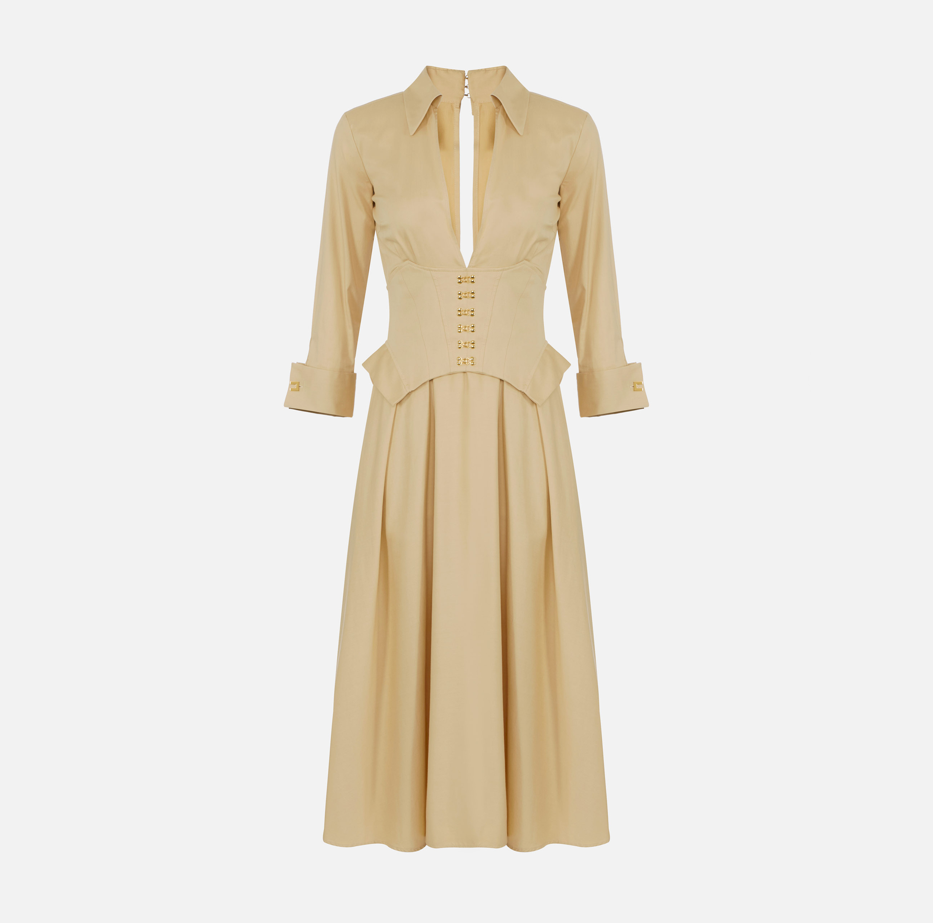 Robe en coton stretch avec agrafes bijoux - Elisabetta Franchi